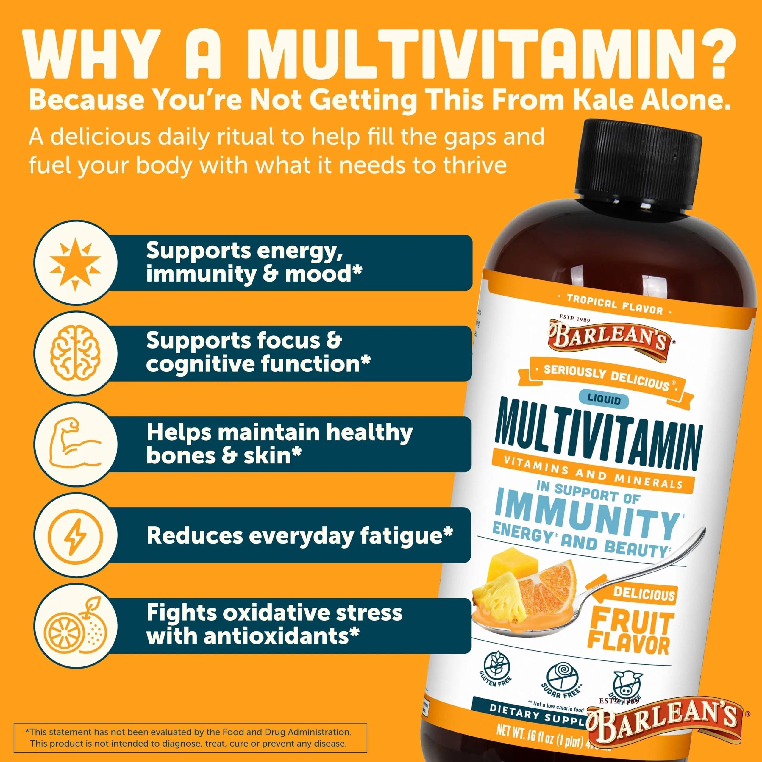 Barlean's Liquid Multivitamin for Women, Men & Kids, 21 Essential Vitamins & Minerals, Includes Biotin, B-Complex Barlean's buy supplements canada