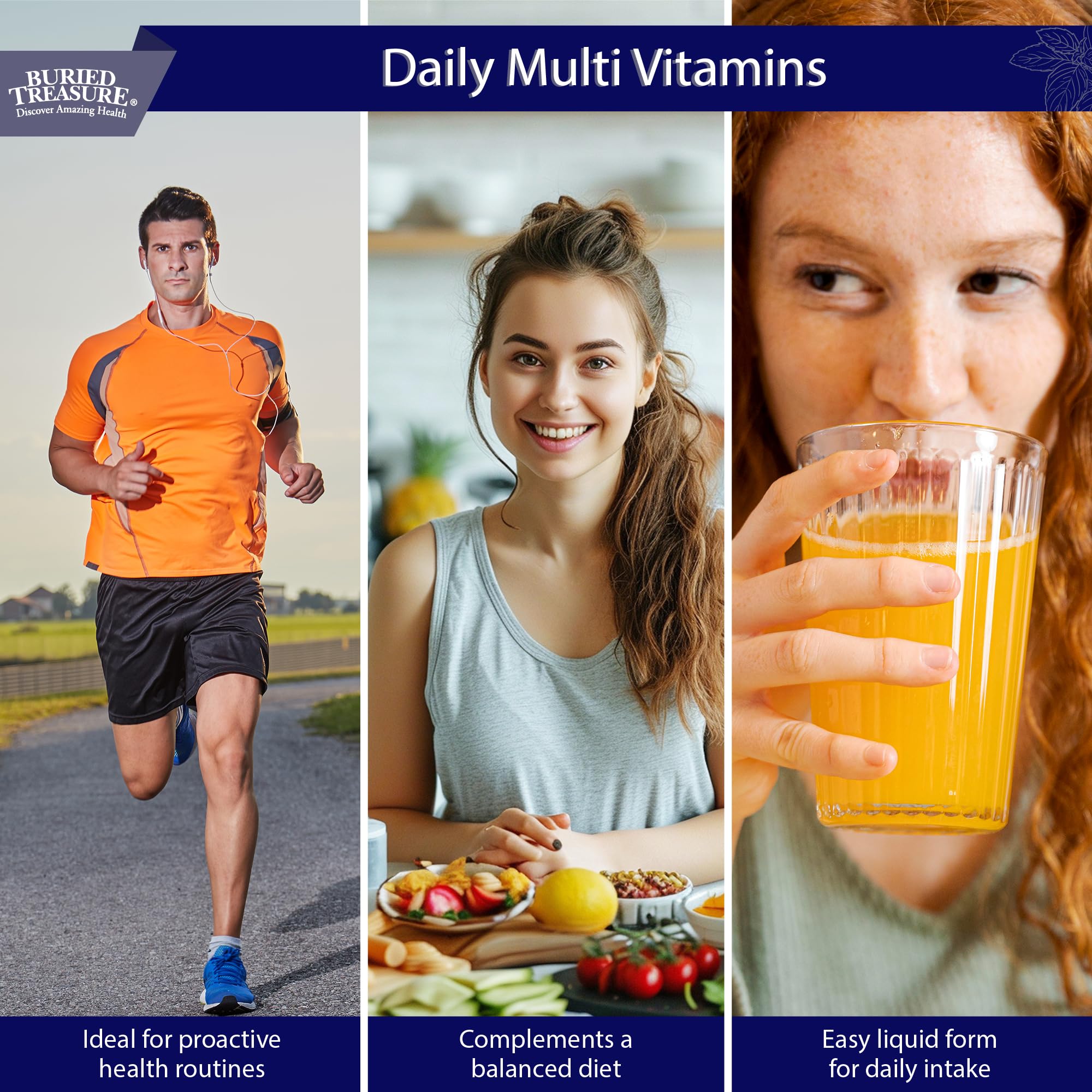 Buried Treasure Daily Nutrition Liquid Multivitamin and Mineral Supplement with Trace Minerals, Superfoods, Vitamin A, B-Complex, C, D, E, Methylfolate, Biotin, Magnesium, Zinc, Resveratrol, 32 serv Buried Treasure buy supplements canada