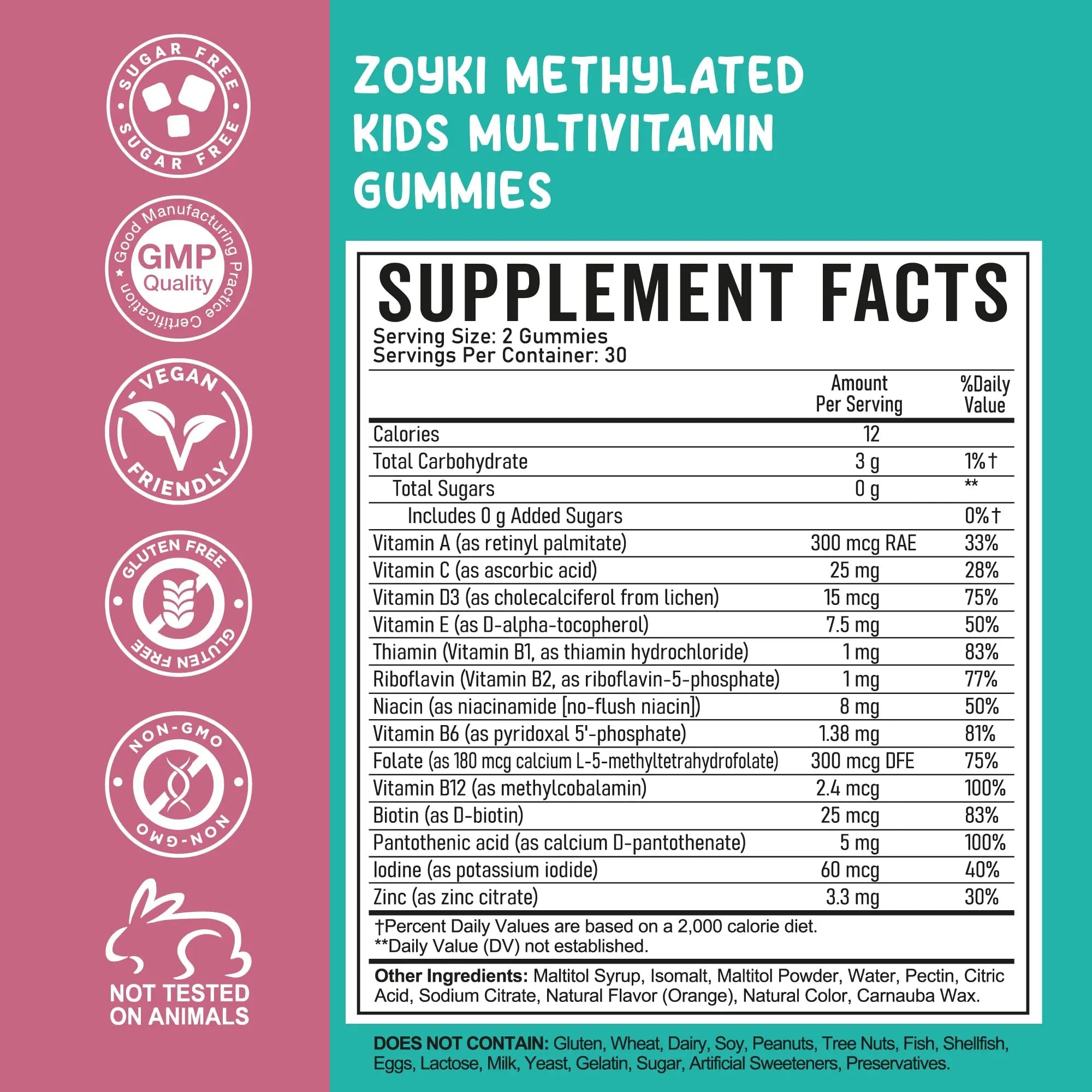 Zoyki Methylated Multivitamin Gummies for Kids - Children’s MTHFR Support Supplement with B Complex 5-MTHF Folate (L-Methylfolate) Zoyki buy supplements canada