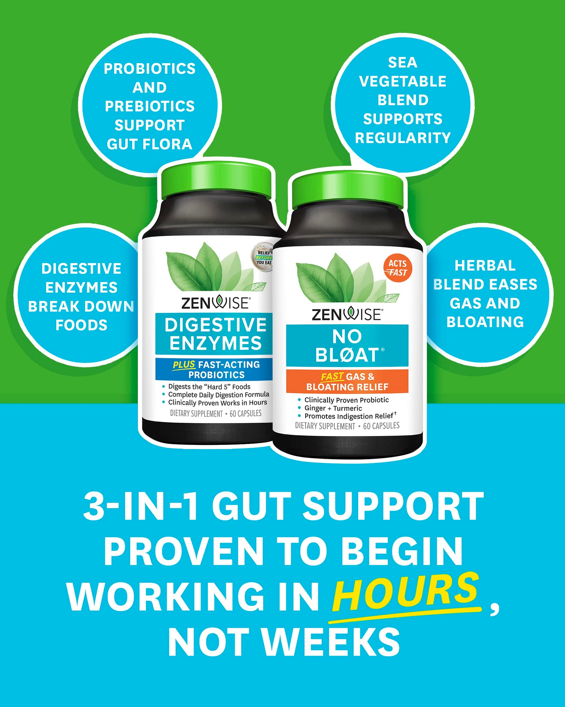 Zenwise Health Digestive Bliss Bundle - Digestive Enzymes, NO BLØAT Zenwise Health buy supplements canada