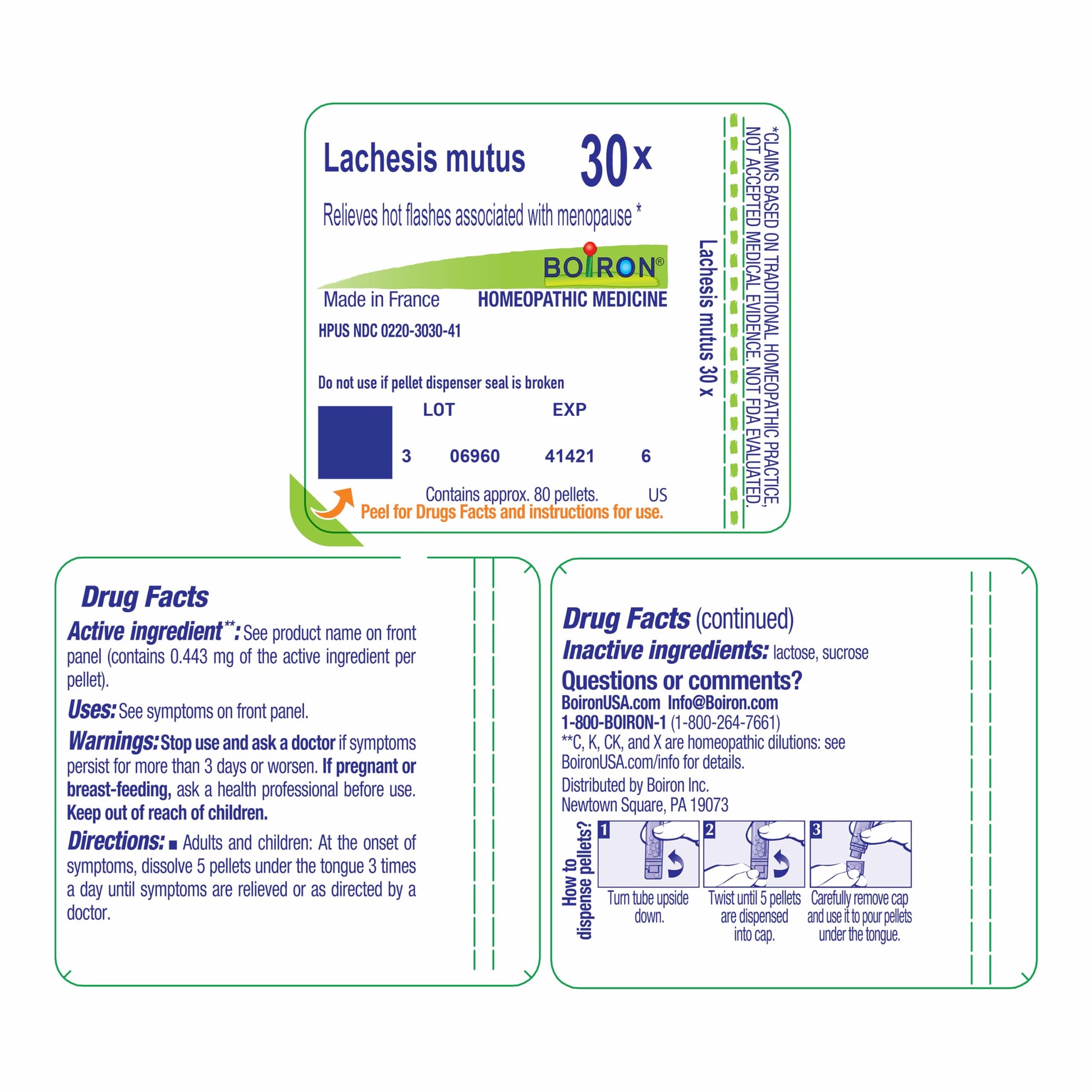 Boiron Lachesis Mutus 30X for Hot Flashes from Menopause - 80 Pellets Boiron buy supplements canada