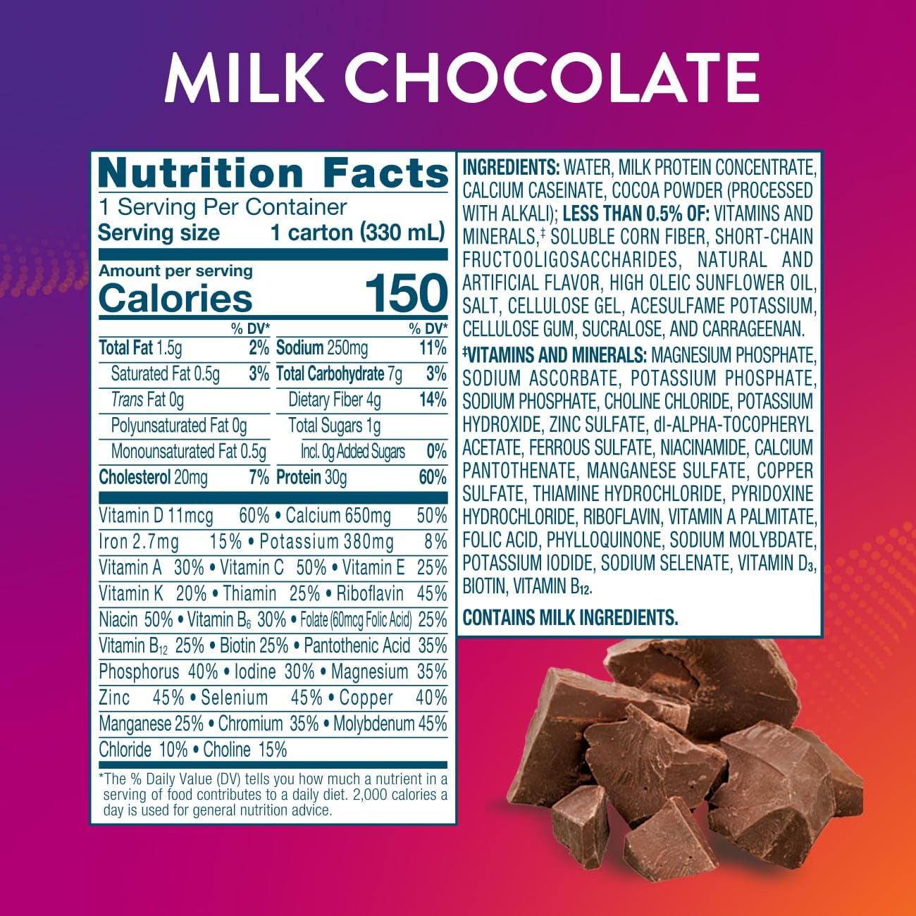 PROTALITY Milk Chocolate Nutrition Shake | 30g Protein, 1g Sugar | Nutrition Support During Protality buy supplements canada