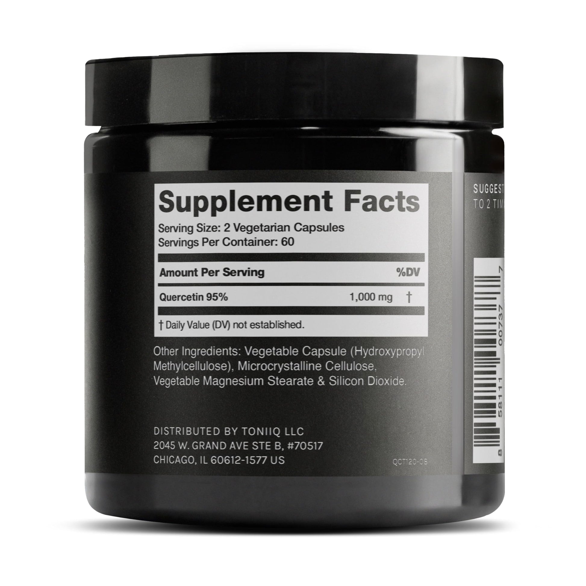 Toniiq Ultra High Purity Quercetin Capsules - 95%+ Highly Purified and Bioavailable - 1000mg Per Serving - 120 Capsules Quercetin Supplement Toniiq buy supplements canada