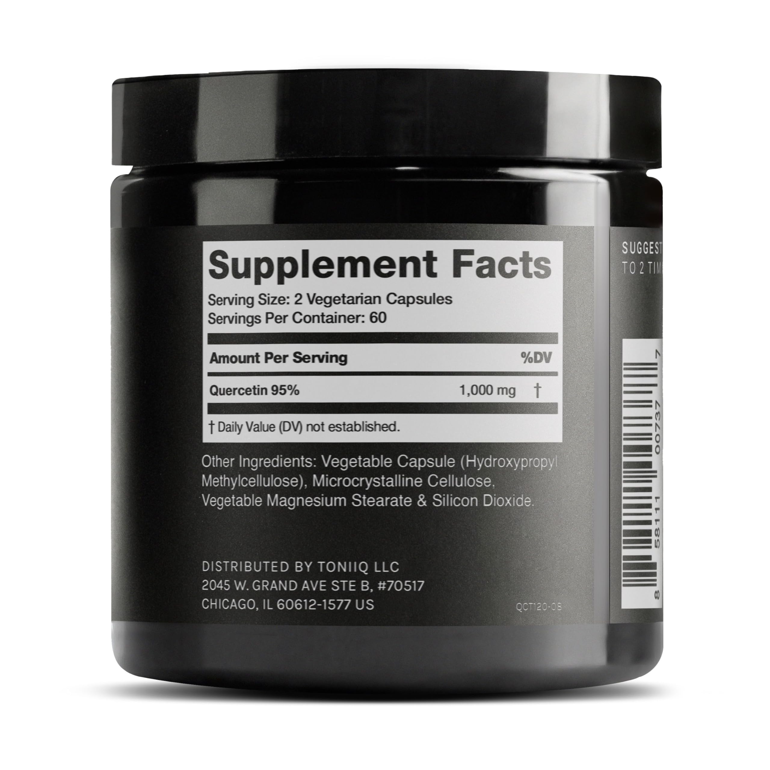 Toniiq Ultra High Purity Quercetin Capsules - 95%+ Highly Purified and Bioavailable - 1000mg Per Serving - 120 Capsules Quercetin Supplement Toniiq buy supplements canada