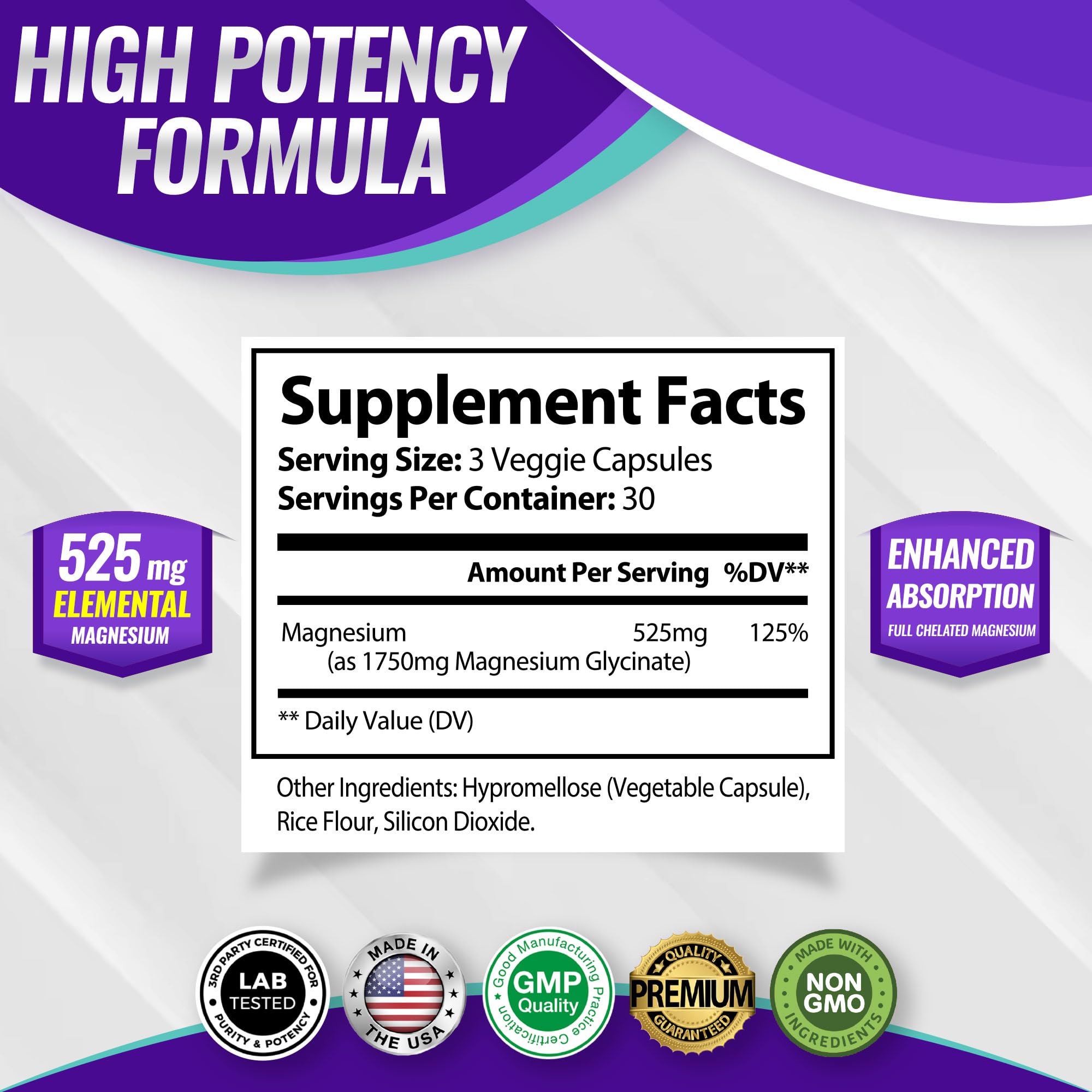 Magnesium Glycinate 525mg - High Absorption Chelated Magnesium Supplement Made with Pure Magnesium Glycinate - Supports Muscles, Sleep, Cramps, Recovery Bisglycinate Toplux buy supplements canada