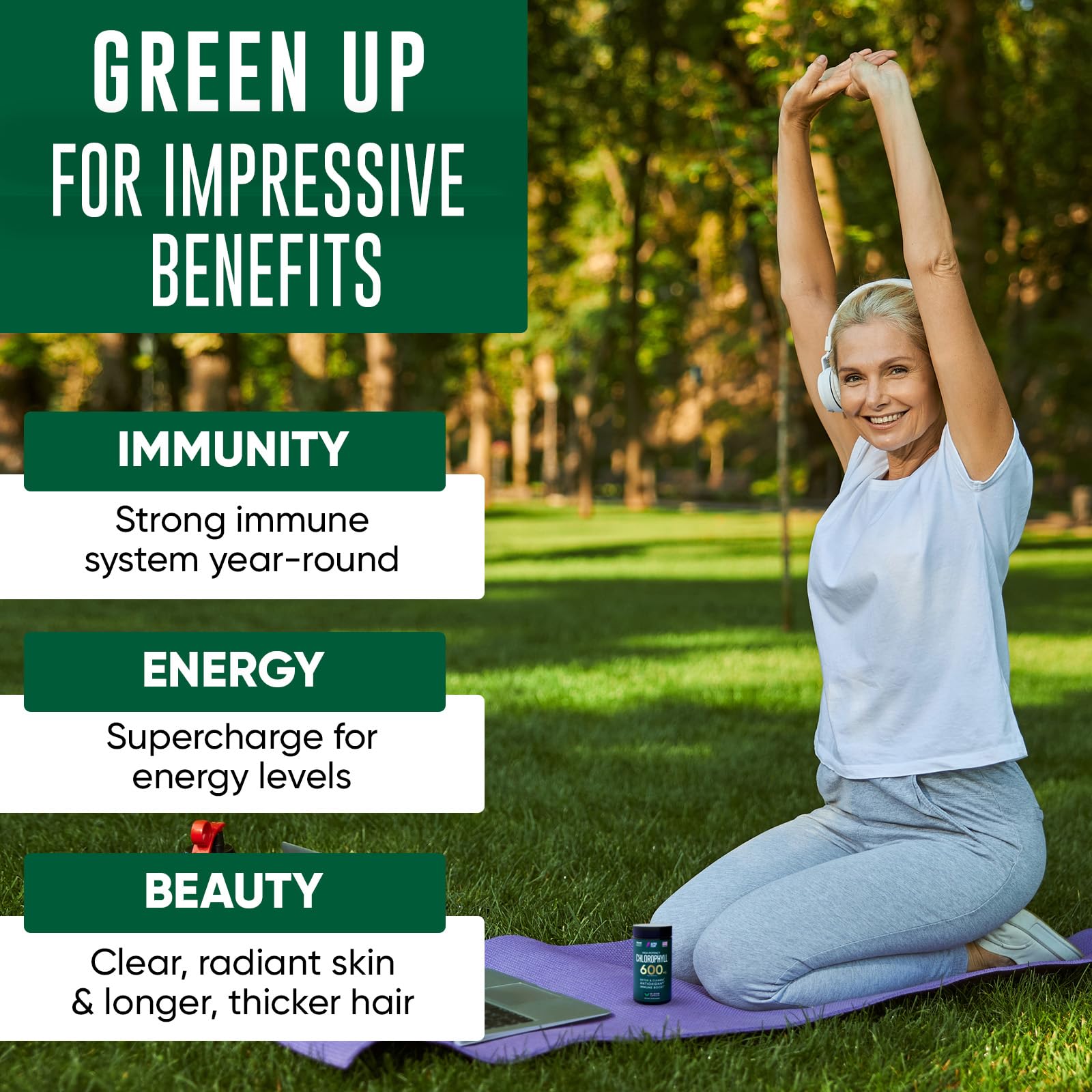 Chlorophyll Capsules 600 mg - Natural Chlorophyll Pills for Women & Men - Highly BioAvailable Alpha Flow buy supplements canada