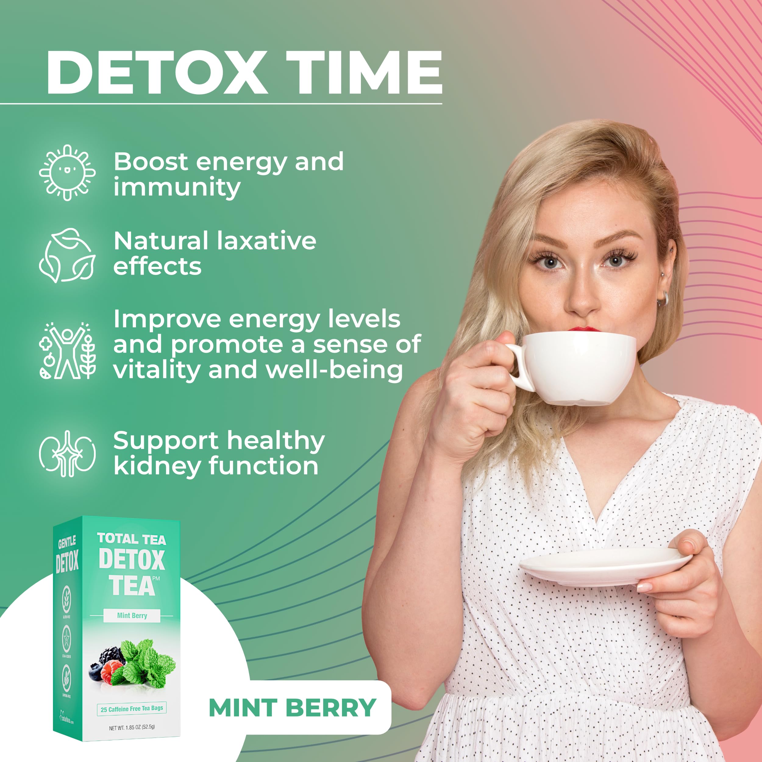 Total Tea Slimming Detox Tea for a Healthy Weight Support - Caffeine Free - Herbal Total Tea buy supplements canada