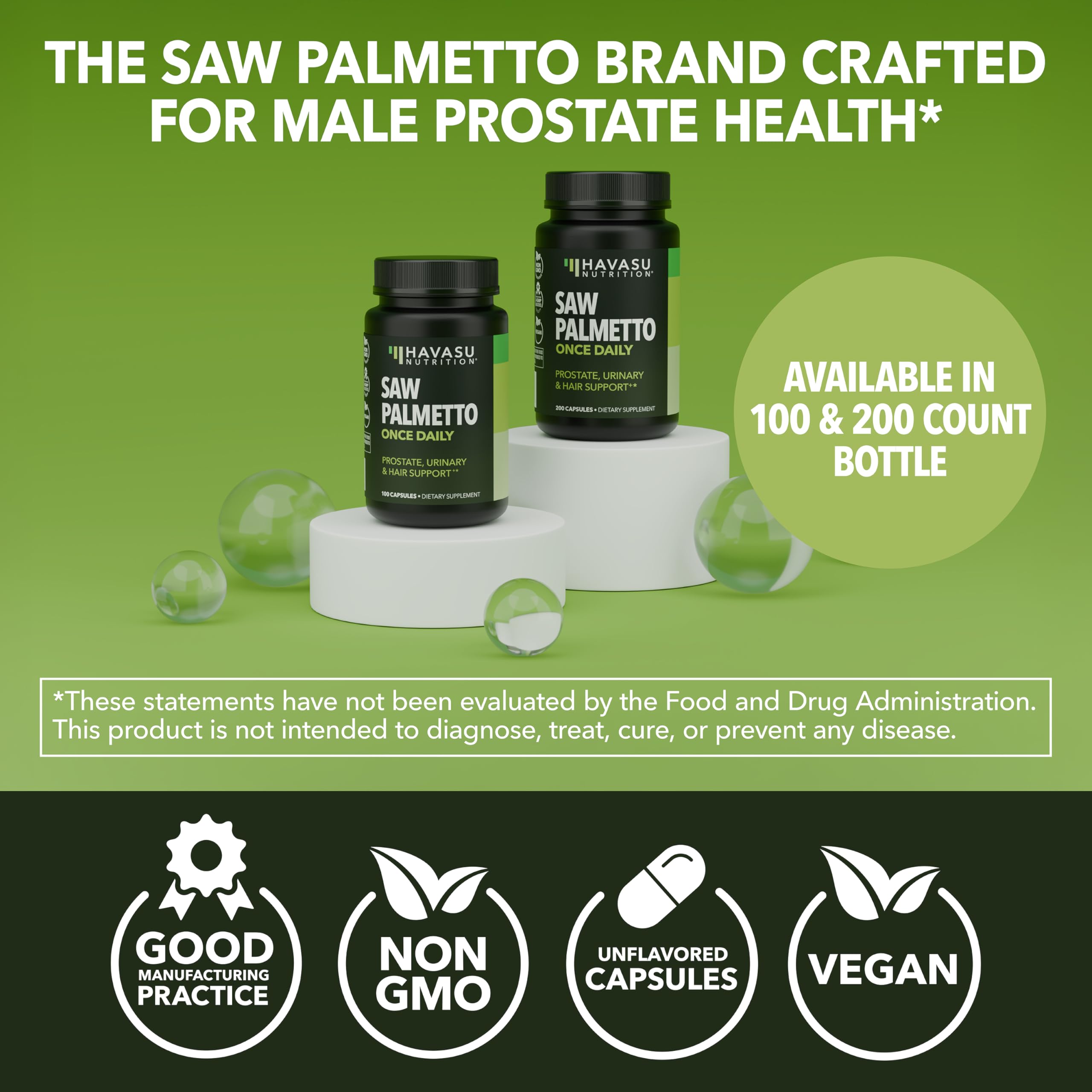 Saw Palmetto for Men Prostate Health Supplement to Promote Urinary Tract Function - 500mg Per Serving - 100 Count - DHT Blocker Hair Vitamin HAVASU NUTRITION buy supplements canada