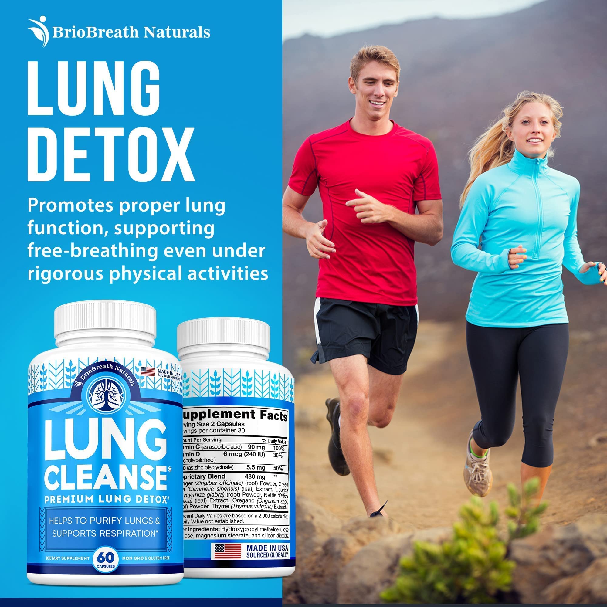 Lung Support Supplement - Natural Capsules for Lung Cleanse and Detox BRIOBREATH NATURALS buy supplements canada