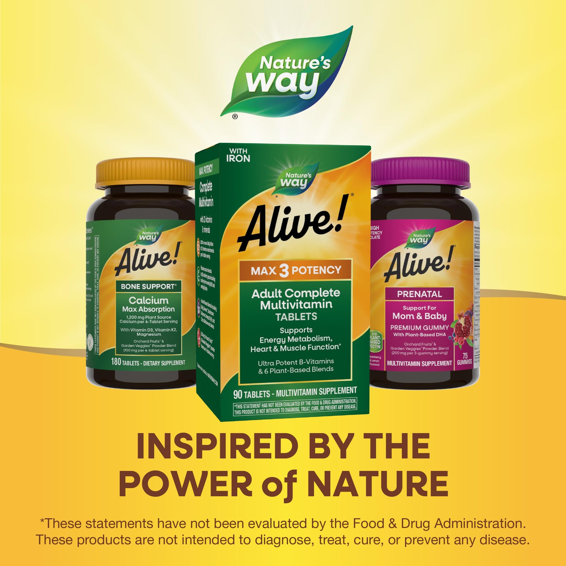 Nature's Way Alive! Max3 Potency Daily Multivitamin, Methylated B12 and Folate, Ultra Potency B-vitamins to Support Energy Metabolism*, 90 Tablets Nature's Way buy supplements canada