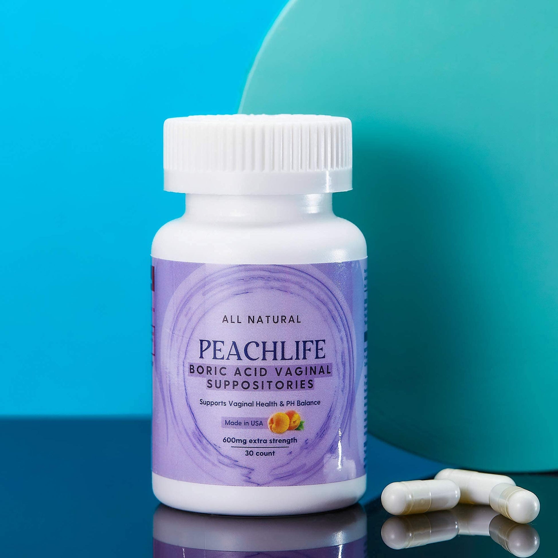Peachlife Boric Acid Suppositories and Small Soft Menstrual Cup with Ring Pull Peachlife buy supplements canada