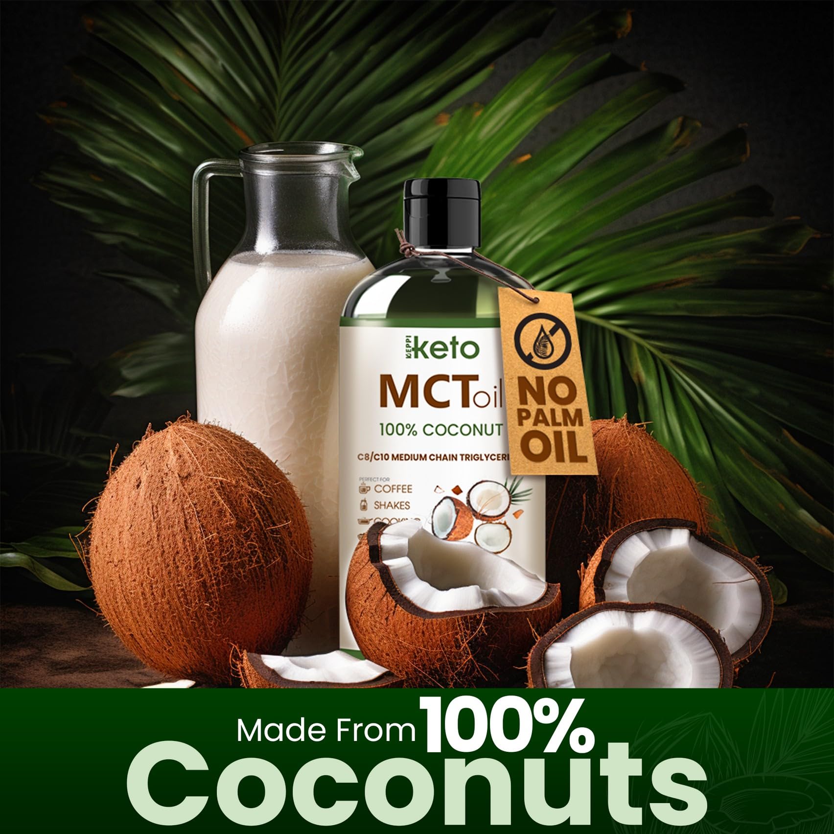 Keppi Flavorless MCT Oil - C8 and C10 for Keto Diet, Non-GMO, Certified Gluten-Free Keppi buy supplements canada