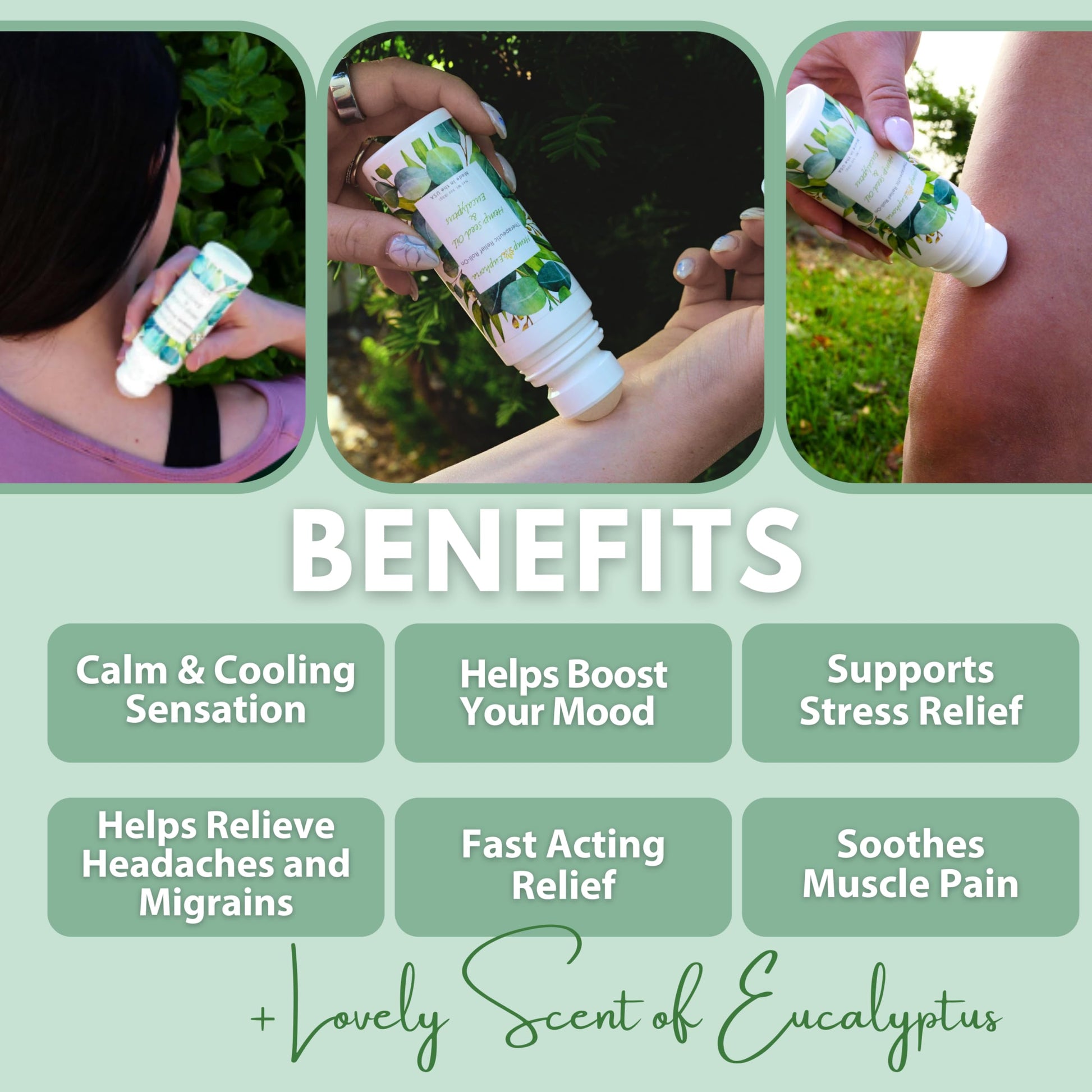 Hemp Seed Oil and Eucalyptus Joint & Muscle Discomfort Relief Roll-On Gel | USDA Certified Organic Hemp Seed Oil, Helps Relieve Sore or Tight Muscles Hemp Euphoria buy supplements canada