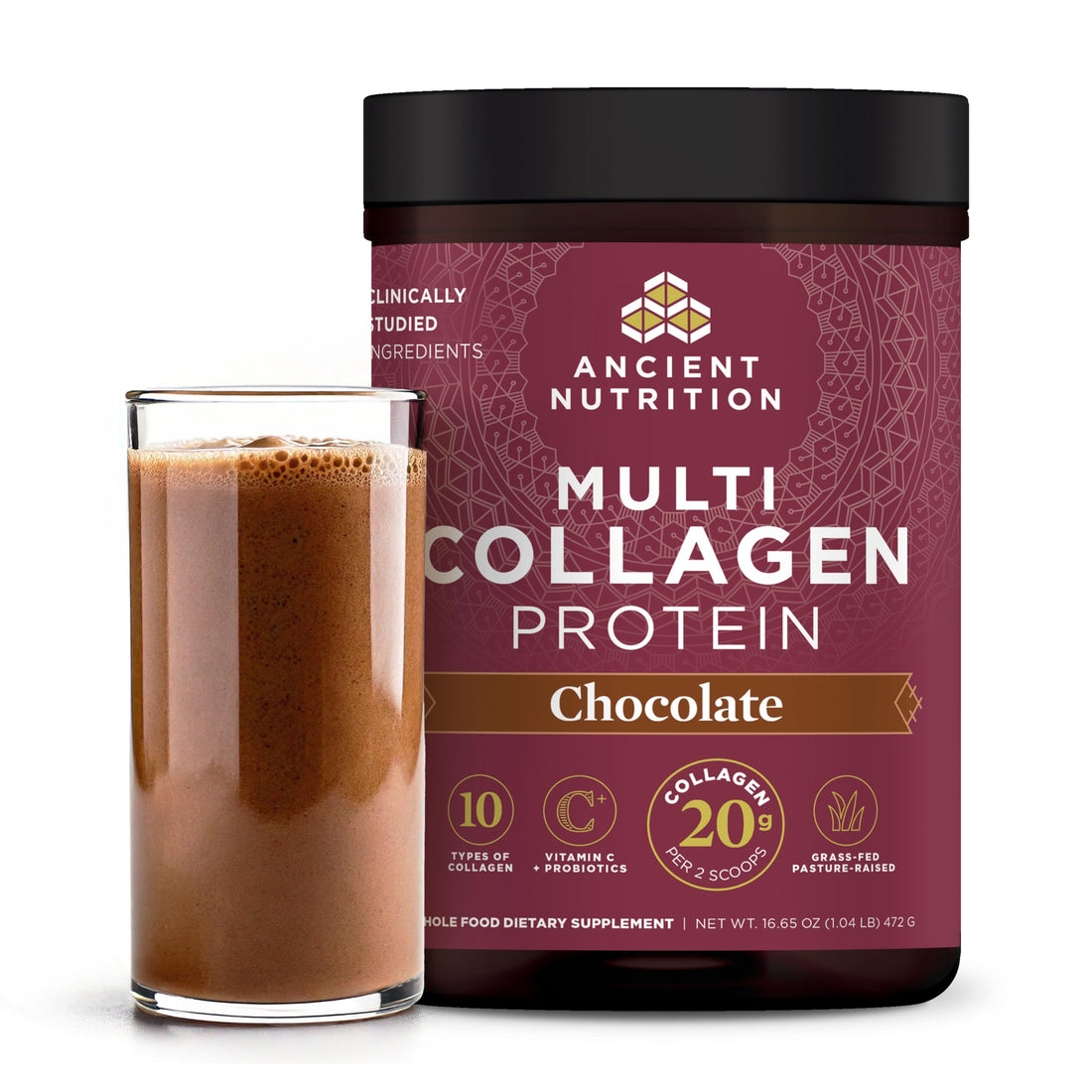 Ancient Nutrition Hydrolyzed Collagen Peptides Powder with Probiotics, Chocolate Multi Collagen Protein for Women and Men with Vitamin C, 40 Servings, Supports Skin and Nails, Gut Health, 16.65oz Ancient Nutrition buy supplements canada