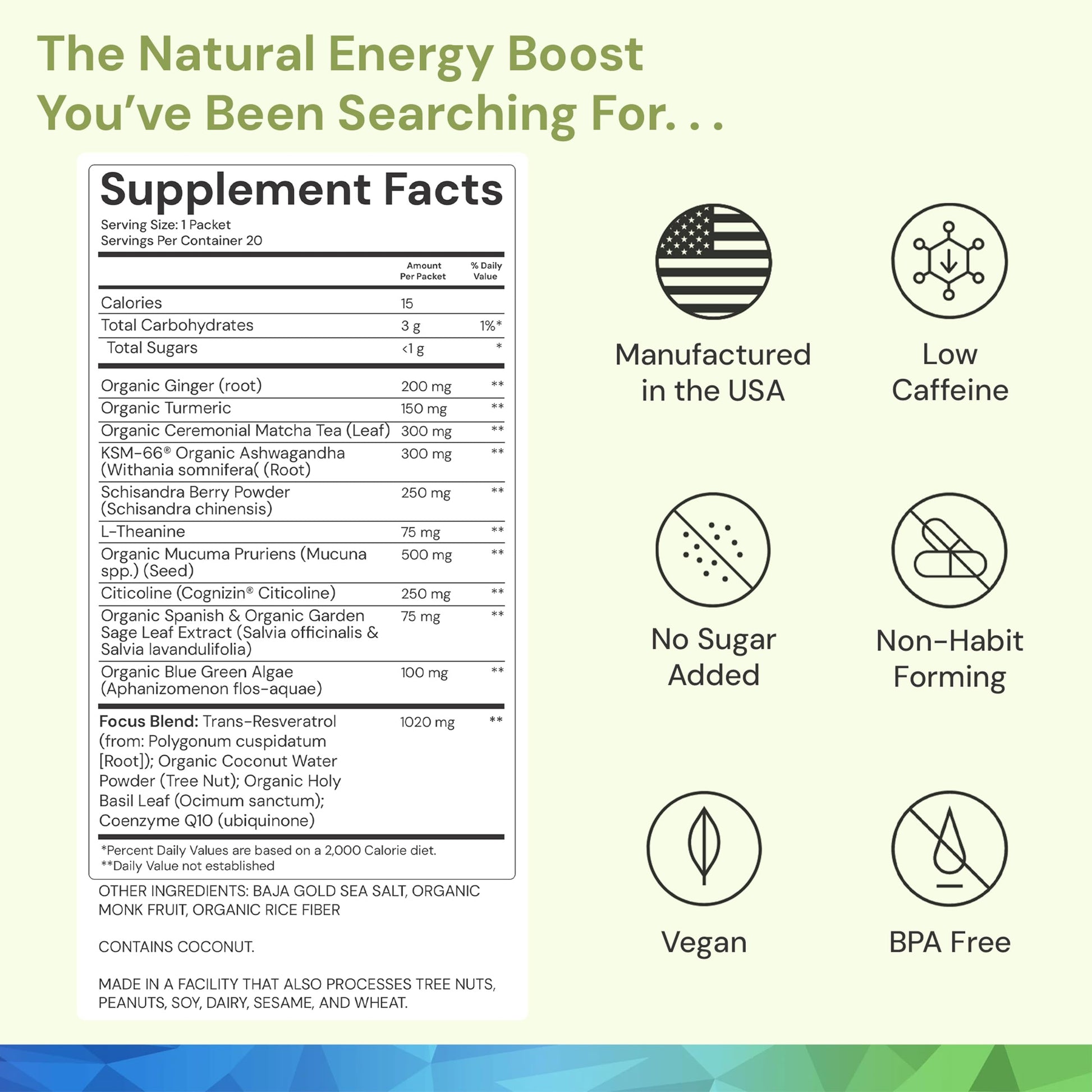 ION* Intelligence of Nature Focused Mind Nootropic Powder Drink Mix - Brain Boost Nootropic Drink with Matcha for Memory, Focus & Relaxation, Brain Supplement for Men & Women, Adults - 20 Packets ION* Intelligence of Nature buy supplements canada