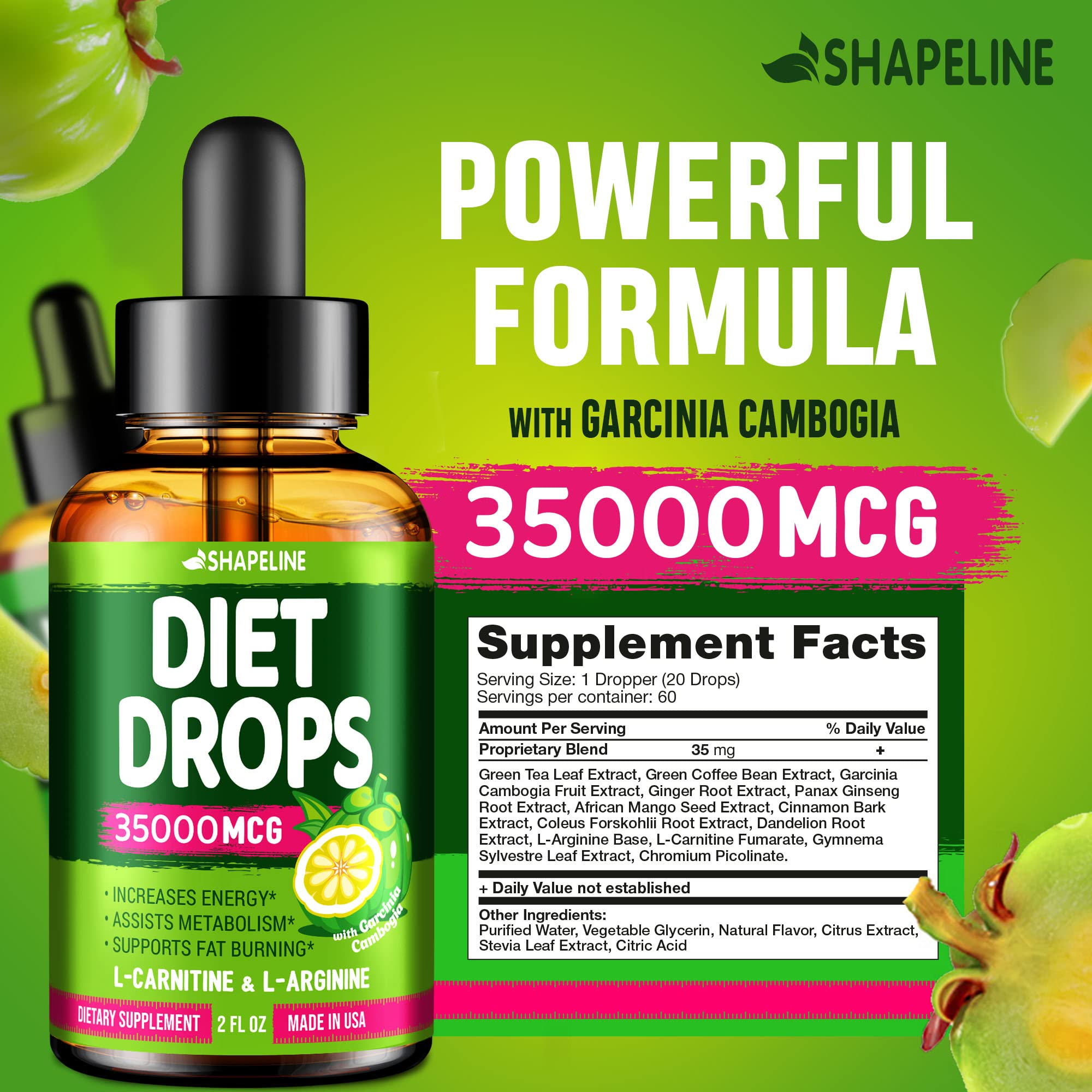 SHAPELINE Weight Loss Drops - Diet Drops 1 Fl Oz & 2 Fl Oz - Made in The USA - Appetite SHAPELINE buy supplements canada
