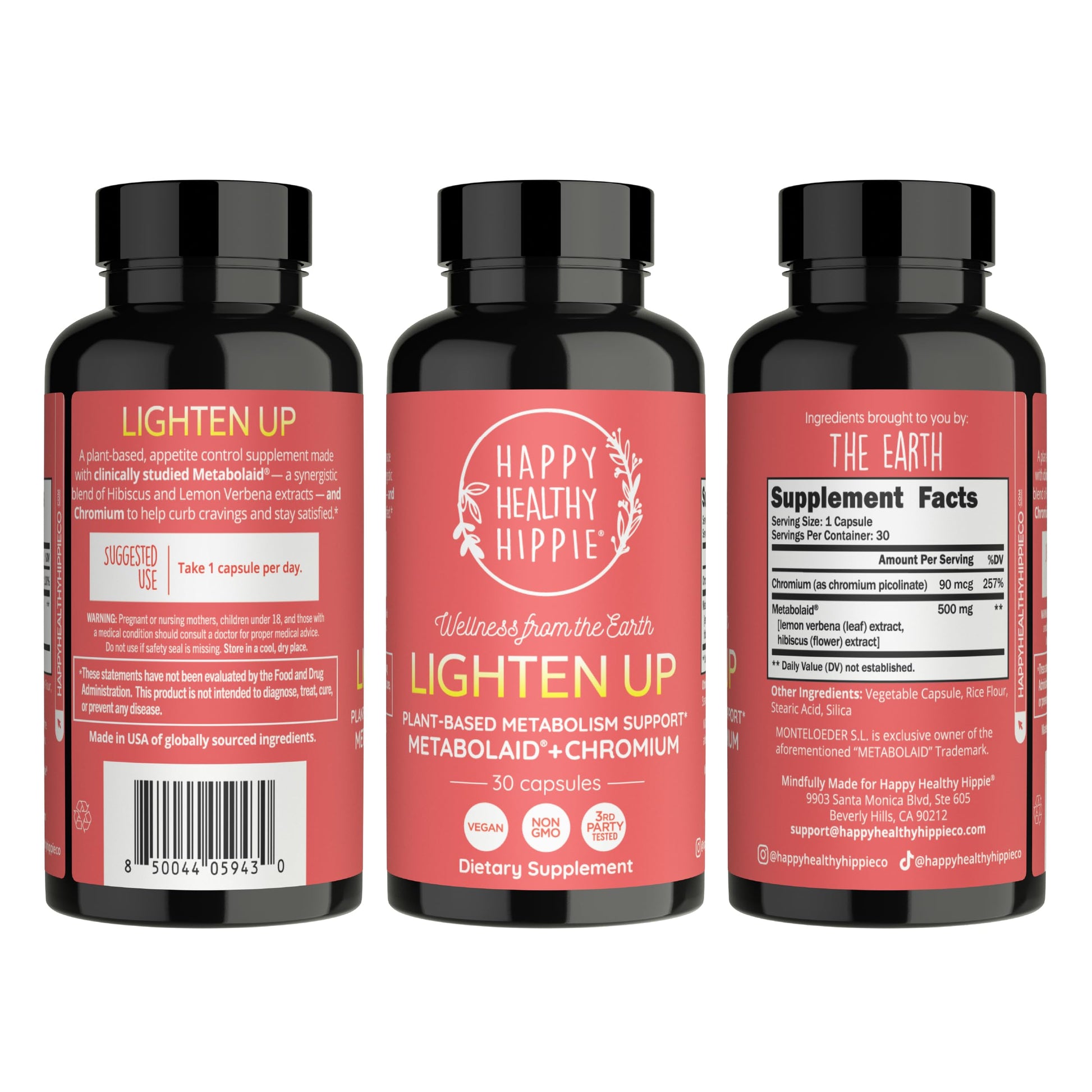 Happy Healthy Hippie GLP-1 Supplement (Metabolaid™ + Chromium) + Appetite Suppressant for Women | Metabolism Booster (AMPK) for Weight | Belly Fat Burner | Hunger & Cravings Control - 30 Vegan Caps Happy Healthy Hippie buy supplements canada