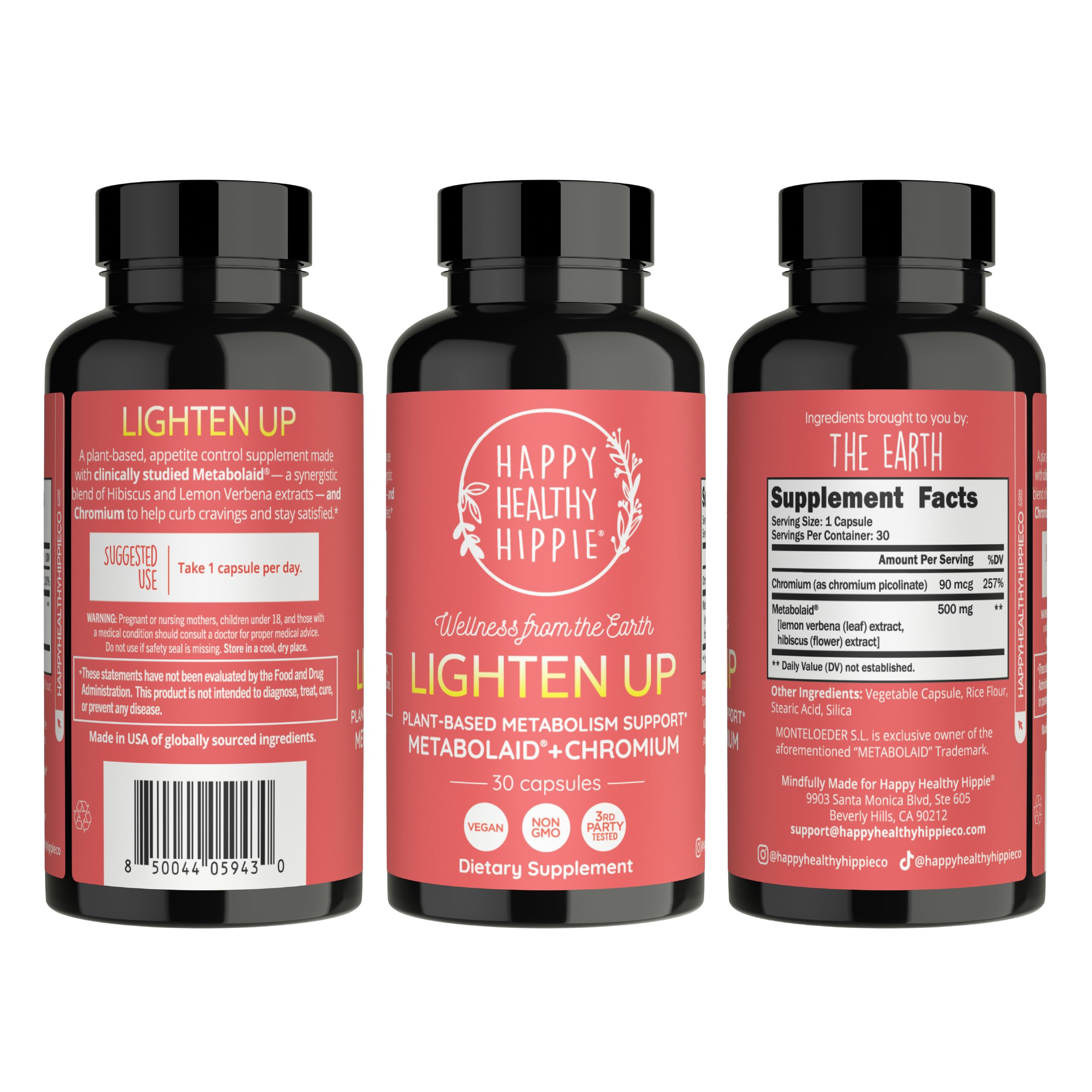 Happy Healthy Hippie GLP-1 Supplement (Metabolaid™ + Chromium) + Appetite Suppressant for Women | Metabolism Booster (AMPK) for Weight | Belly Fat Burner | Hunger & Cravings Control - 30 Vegan Caps Happy Healthy Hippie buy supplements canada
