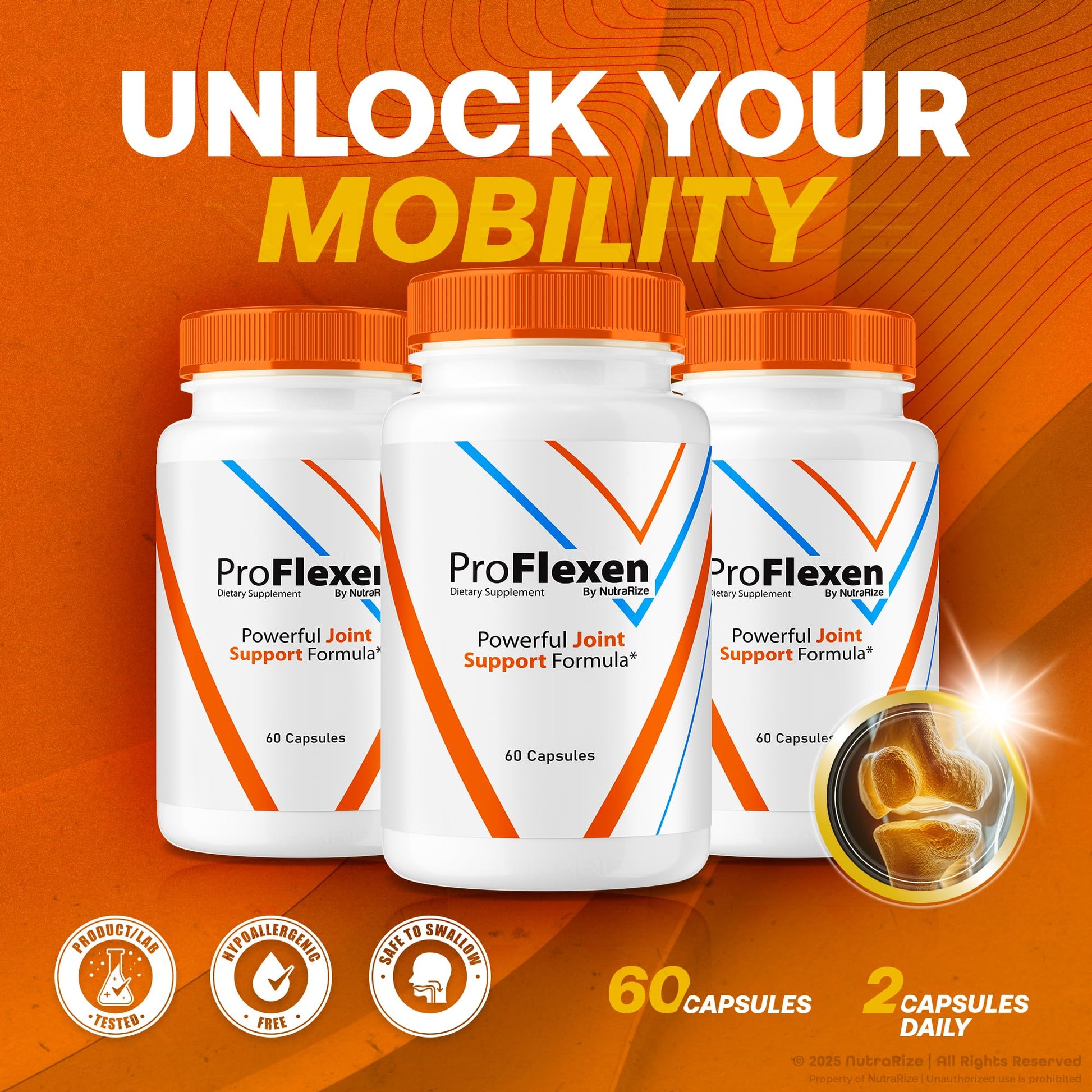 ProFlexen Capsules, ProFlexen Advanced Joint Support Formula, ProFlexen Collagen Support Pills, All Natural Supplement for Healthy and Flexible Joints, Official Pro Flexen Joint Reviews (60 Capsules) NutraRize buy supplements canada