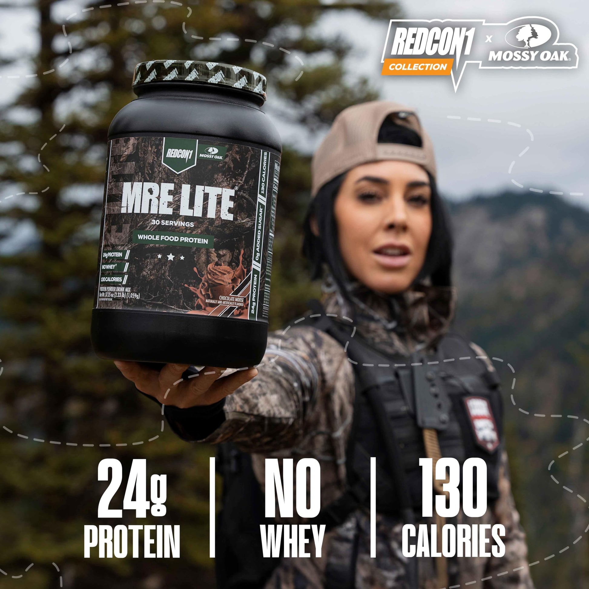 REDCON1 x Mossy Oak MRE Lite Whole Food Protein Powder, Chocolate Moose - Low Carb REDCON1 buy supplements canada