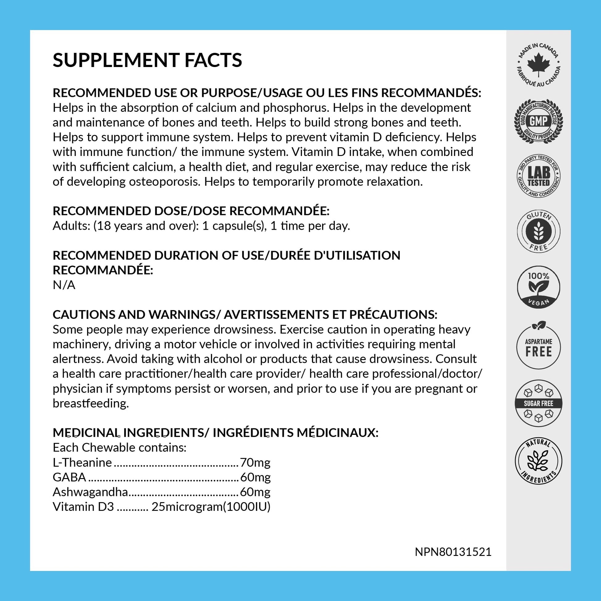 REJUVE+ Calm & Destress Nootropic Supplement – Brain Boost | L-Theanine, GABA, Ashwagandha, Vitamin D | Natural Stress Relief & Relaxation | Sleep Enhancer | Mood Enhancer | Honey Vanilla Flavor (1) REJUVE+ buy supplements canada