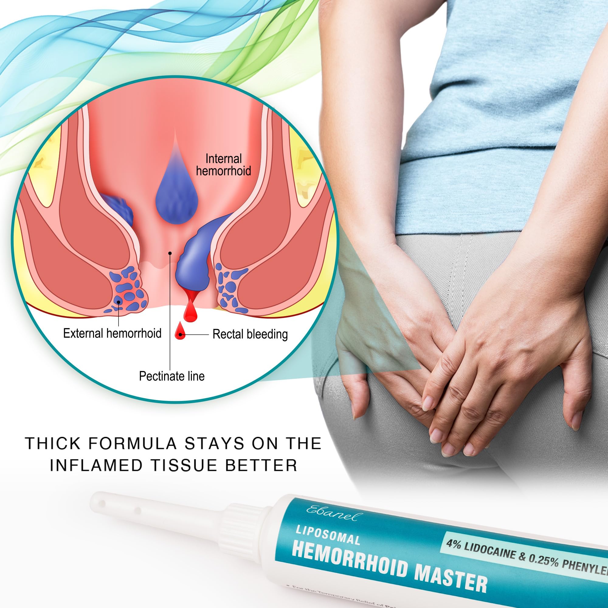 Ebanel 4% Lidocaine Hemorrhoid Treatment Ointment with Phenylephrine, Witch Hazel, Vitamin B6, Zinc Oxide, Frankincense, External and Internal Hemorrhoids Treatment Burn Itch Pain Relief Anal Cream Ebanel buy supplements canada