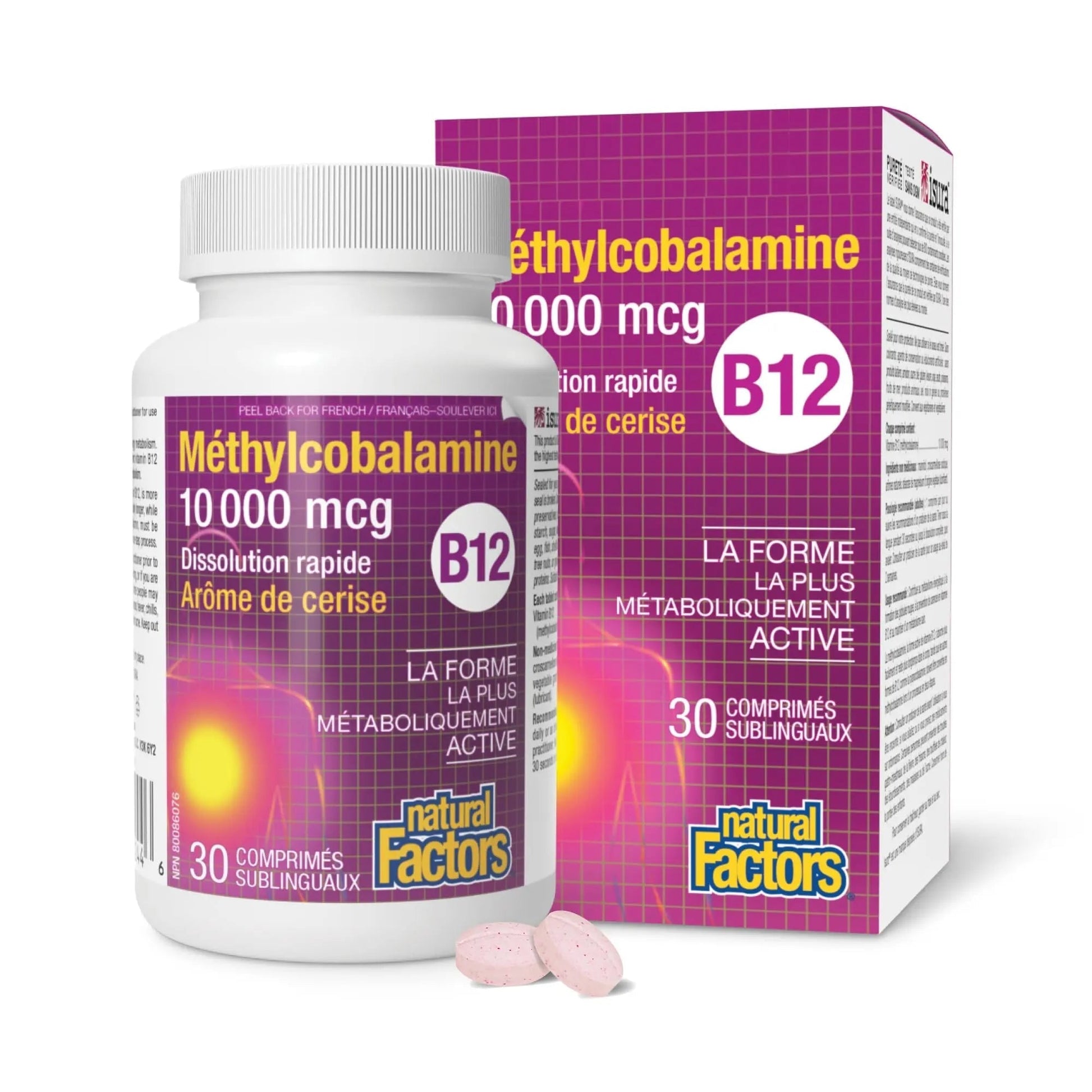 Natural Factors B12 Methylcobalamin, 10,000 mcg, Cherry, 30 Chewable Tablets Natural Factors buy supplements canada