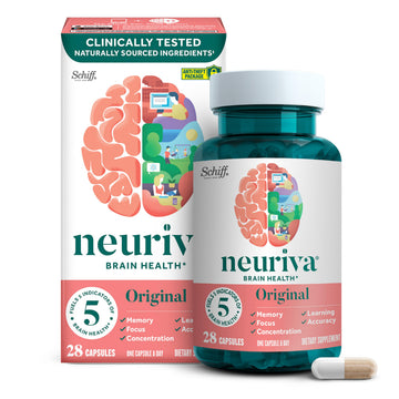 NEURIVA Original Decaffeinated Clinically Tested Nootropic Brain Supplement for Memory, Focus & Concentration, NeuroFactor & Phosphatidylserine, 28ct Capsules NEURIVA buy supplements canada