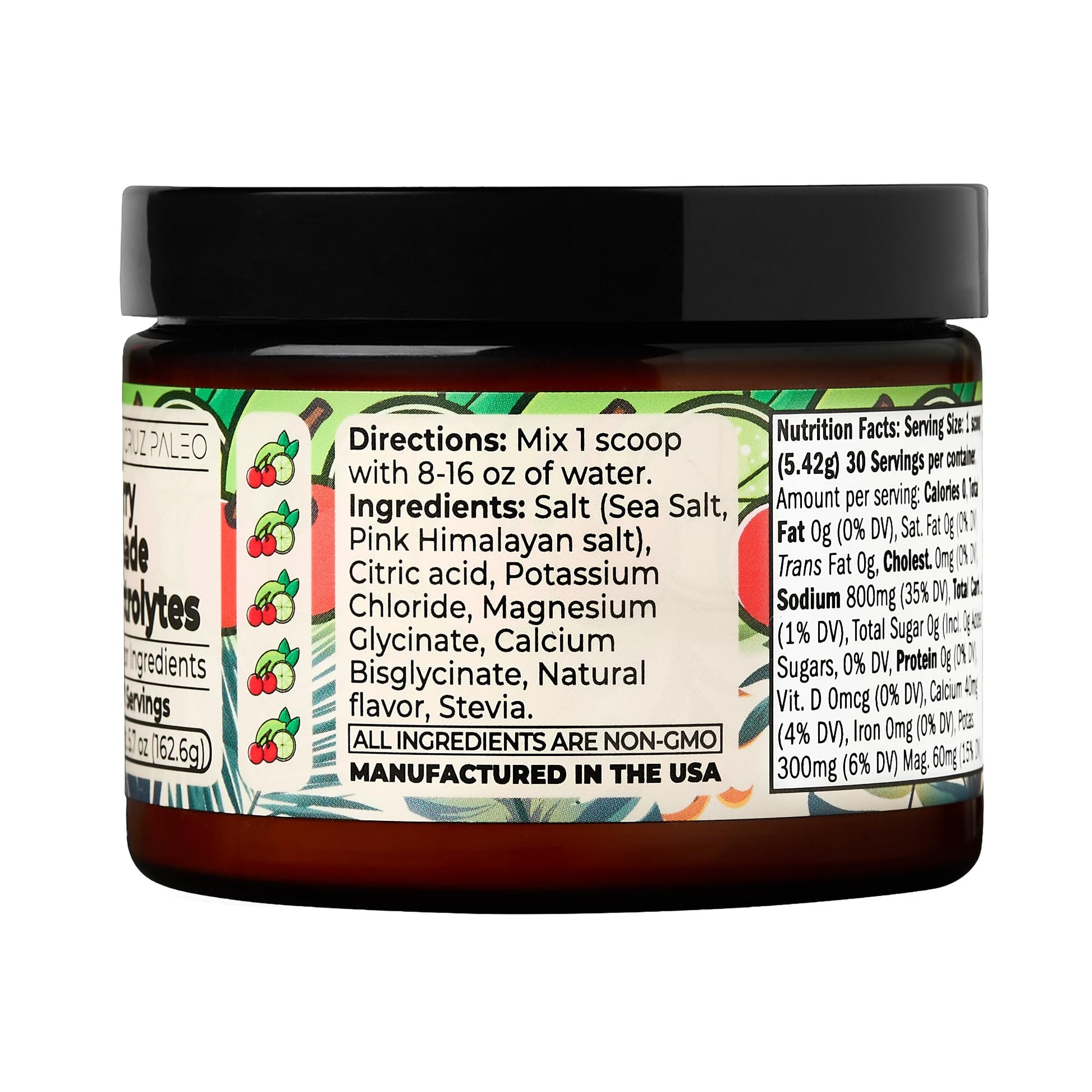 Santa Cruz Paleo Electrolyte Powder, Cherry Limeade, Sugar Free Hydration Drink Mix with Himalayan Pink Salt, Sea Salt, Magnesium Glycinate, Potassium Chloride Santa Cruz Paleo buy supplements canada