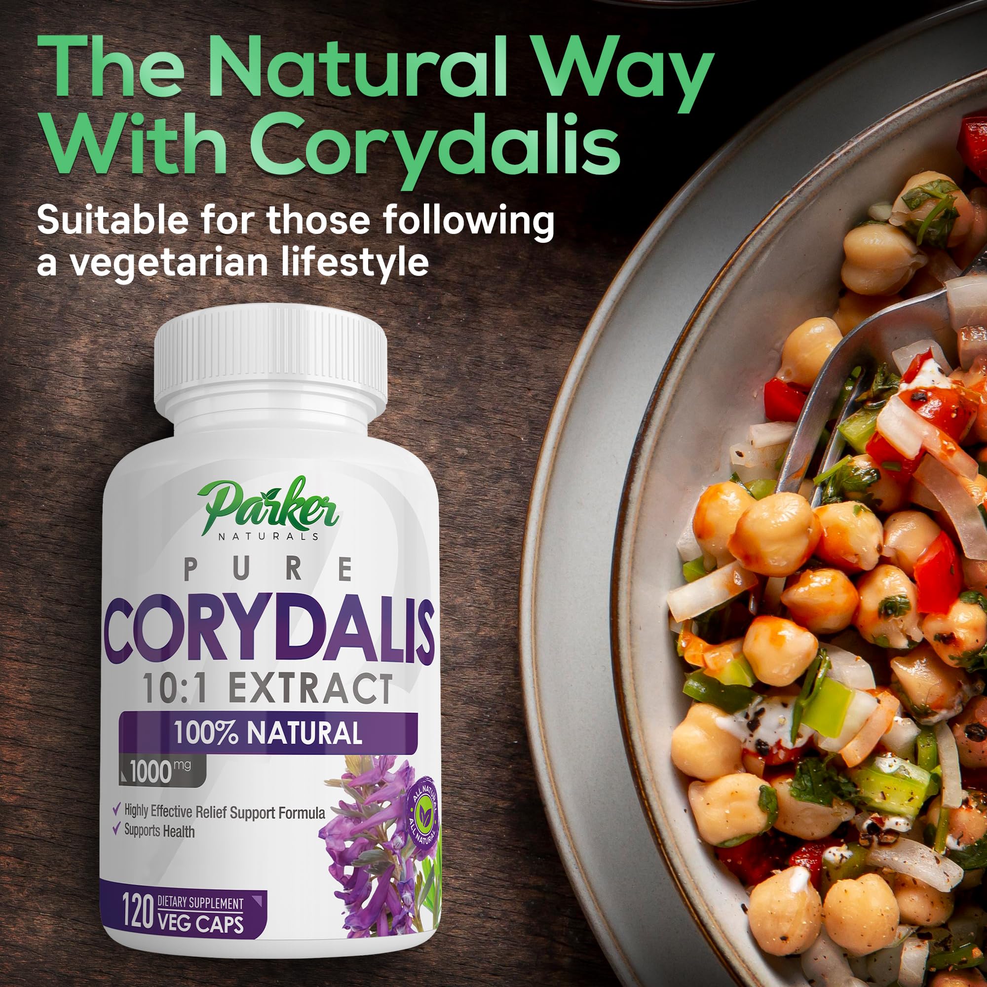 Pure Corydalis Root Extract Capsule - 1000mg Strength, 10:1 Corydalis Yanhusuo Extract, Natural Relief, Long Lasting, 100% Vegetarian, 60 Servings, 120 Count Parker Naturals buy supplements canada