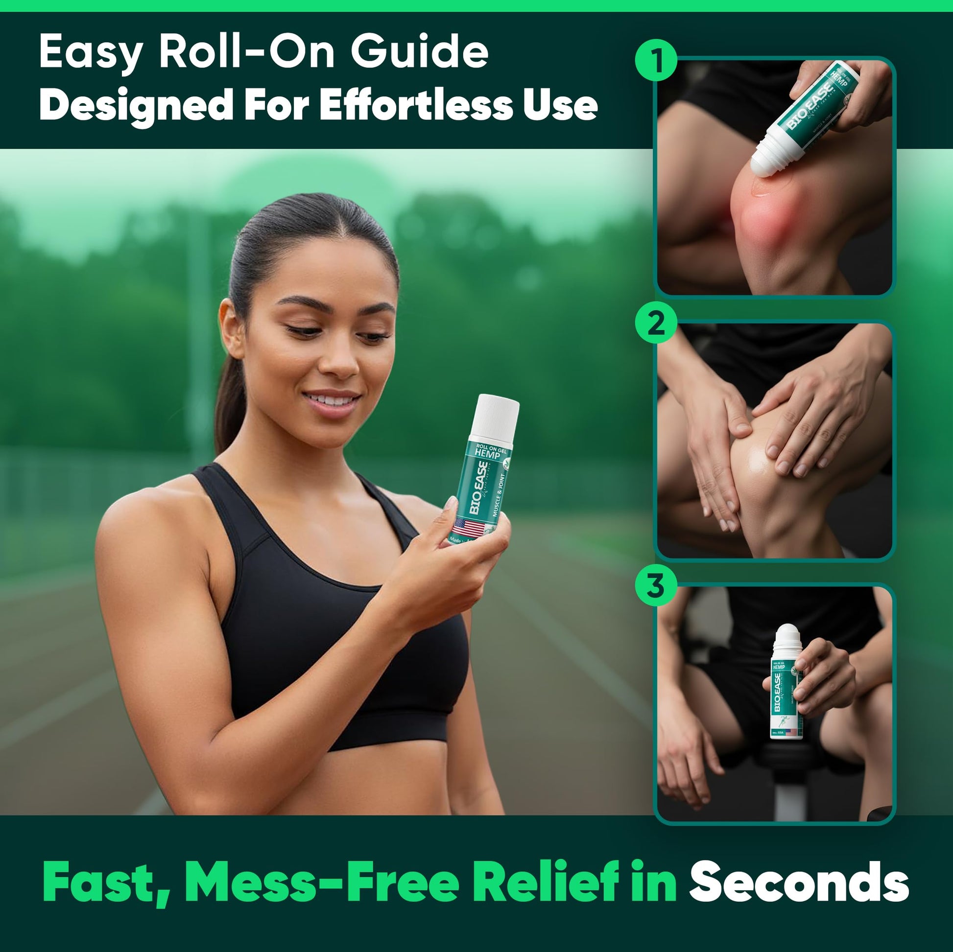 BioXPressEase Fast-Acting Hemp Pain Relief Roll On - Highly Effective, Cool & Topical Pain Relief Extra Strength for Muscle, Joint, & Back – Easy Roll On Maximum Strength - Made in USA BIOXPRESSEASE buy supplements canada