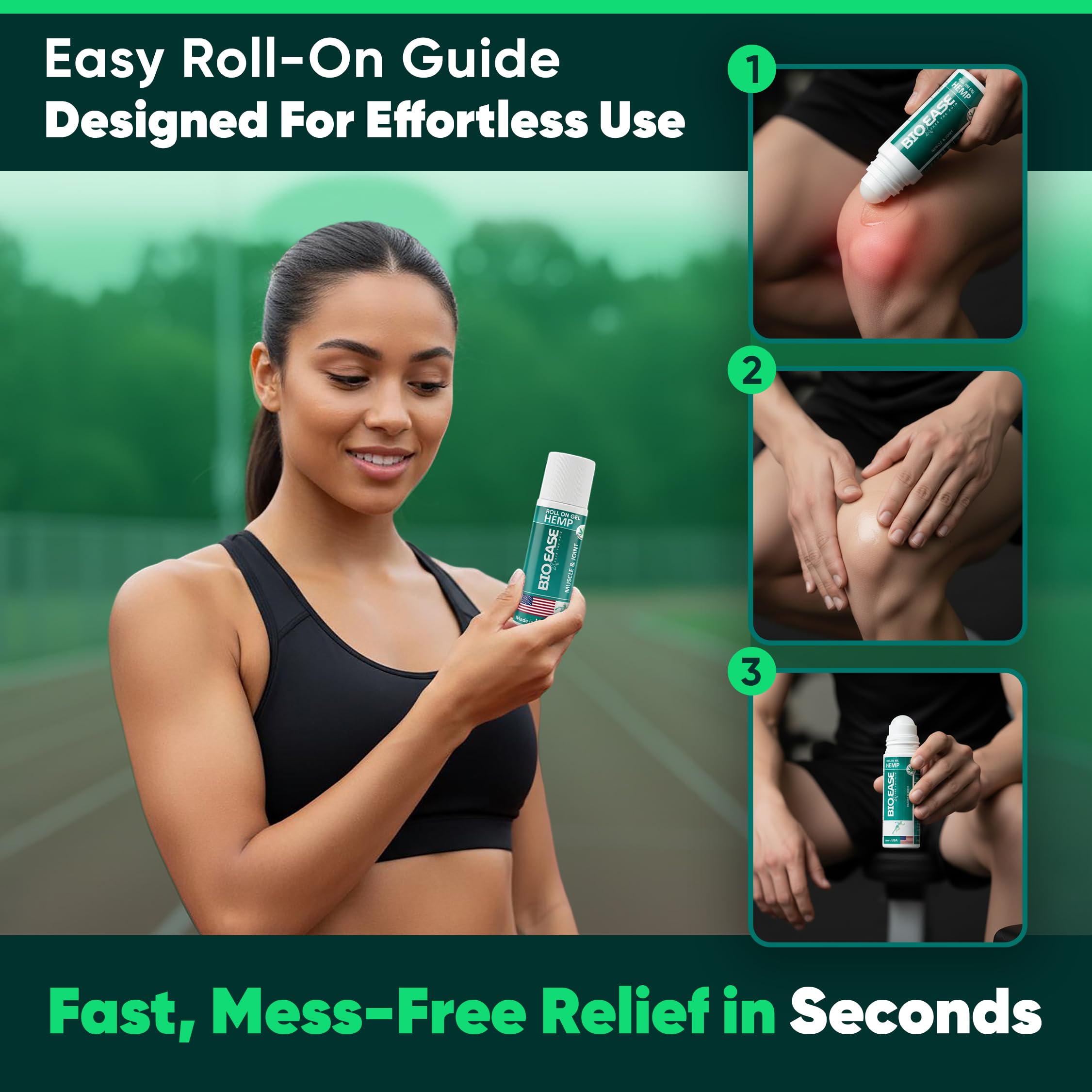 BioXPressEase Fast-Acting Hemp Pain Relief Roll On - Highly Effective, Cool & Topical Pain Relief Extra Strength for Muscle, Joint, & Back – Easy Roll On Maximum Strength - Made in USA BIOXPRESSEASE buy supplements canada