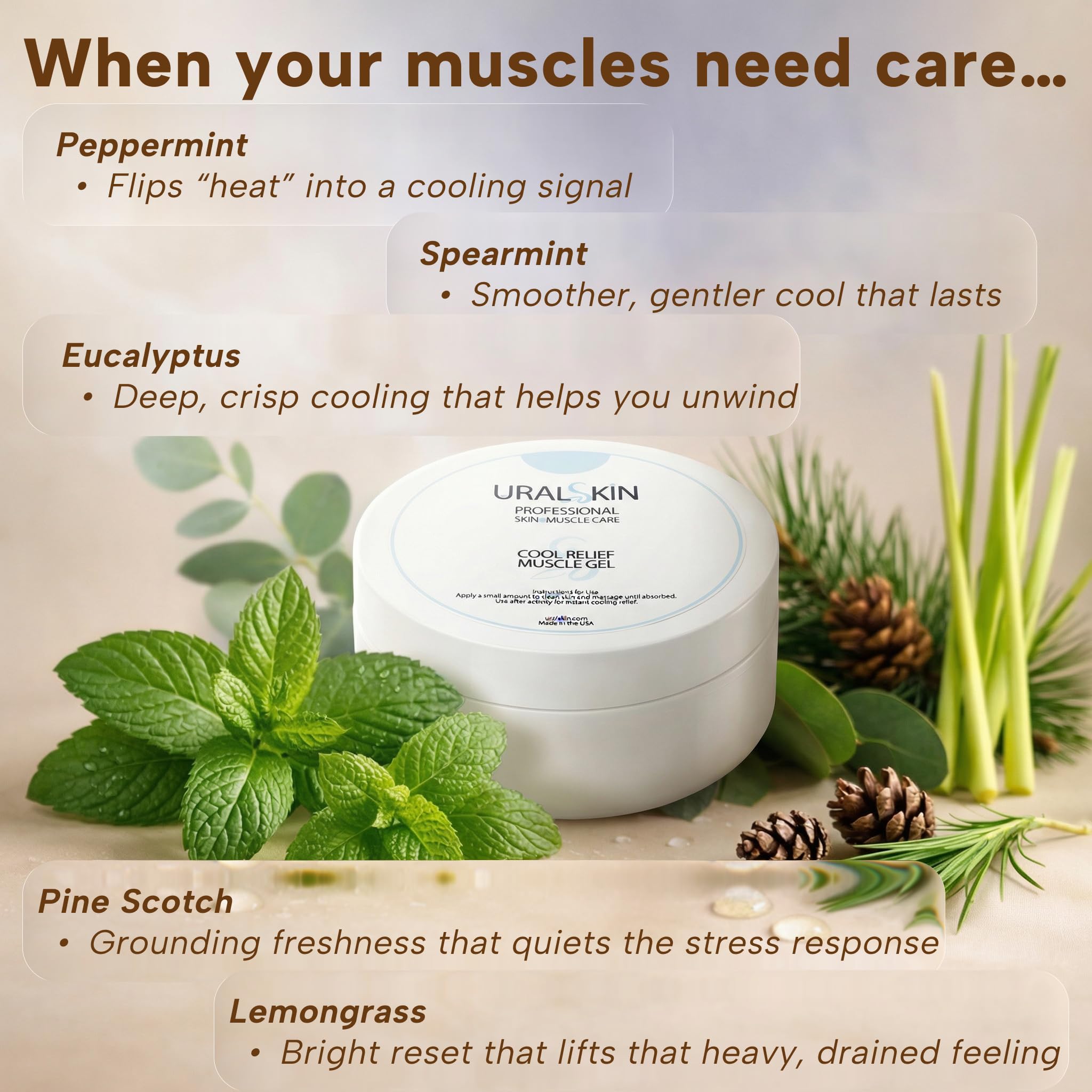 URALSKIN Cooling Muscle Gel – Fast-Drying, Non-Greasy Gel for Body, 4 oz (113 g) UralSkin buy supplements canada
