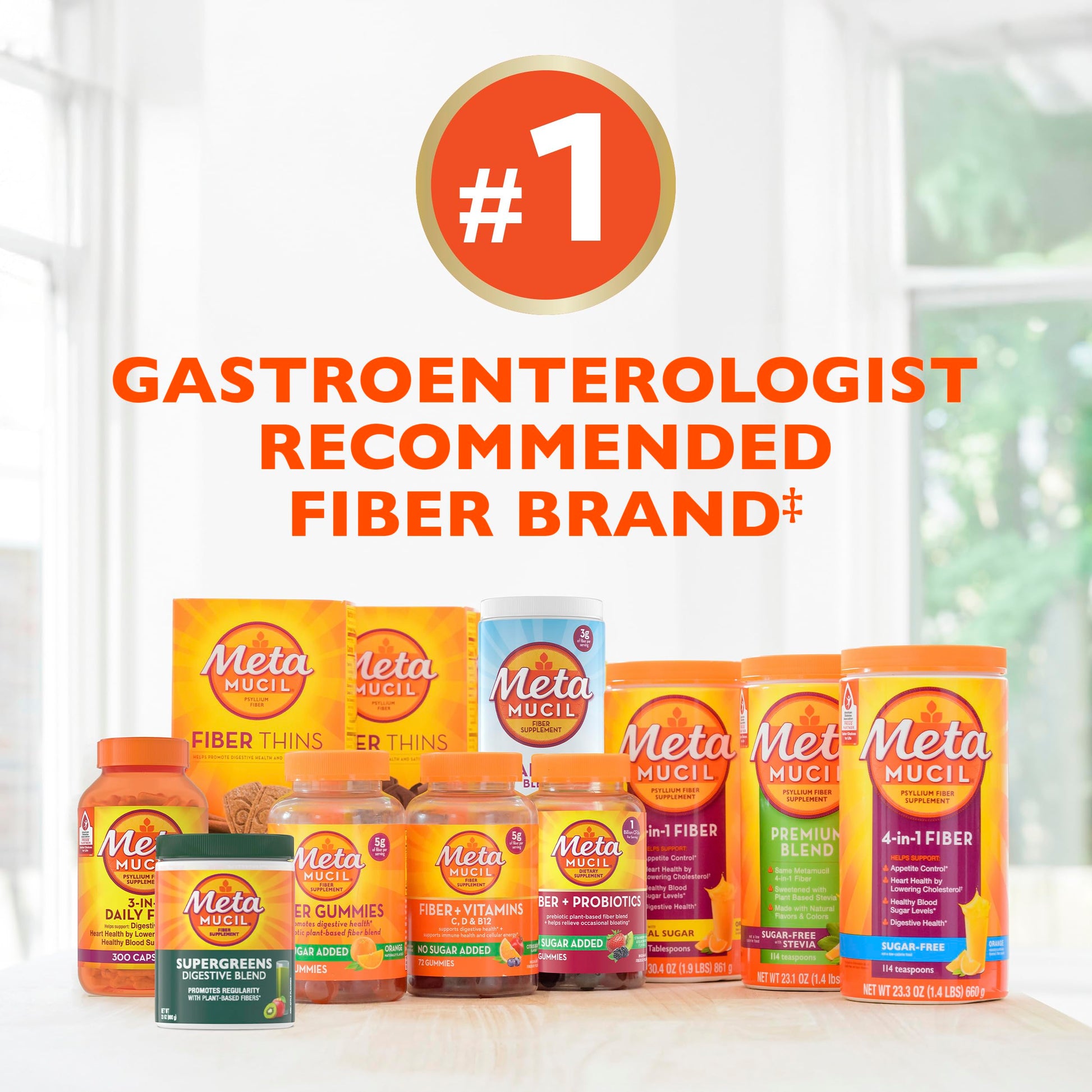 Metamucil 4-in-1 Psyllium Husk Friendly Fiber Supplement, Sugar-Free, 180 teaspoons, Orange Flavored, Daily Fiber Powder for Digestive Health Metamucil buy supplements canada