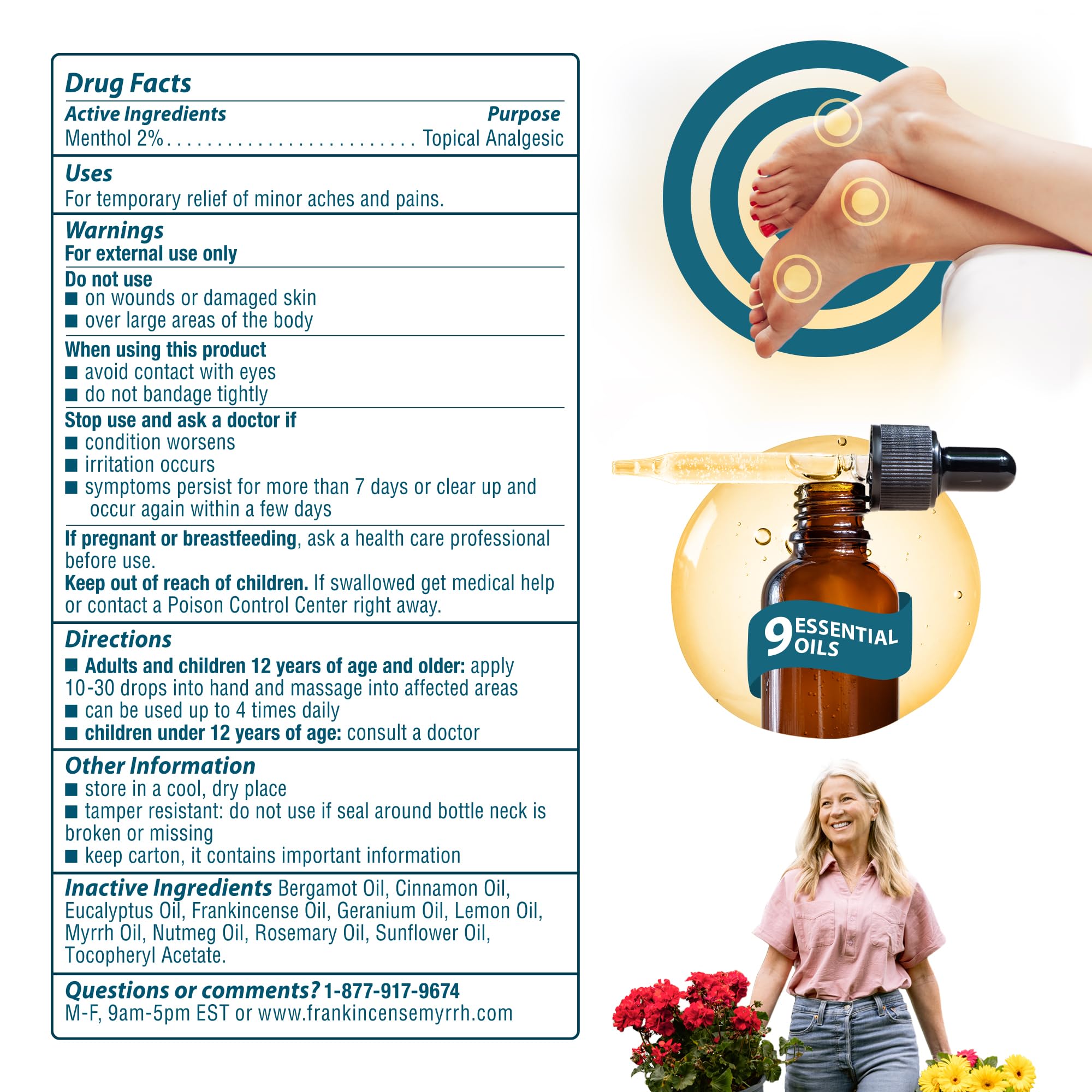 Nerve Pain Relief, Neuropathy Relief for Hands & Feet, Frankincense & Myrrh Rubbing Oil with Menthol and Frankincense Essential Oils, 2 Fl. Oz. Maximum Strength for Foot Pain FRANKINCENSE & MYRRH buy supplements canada