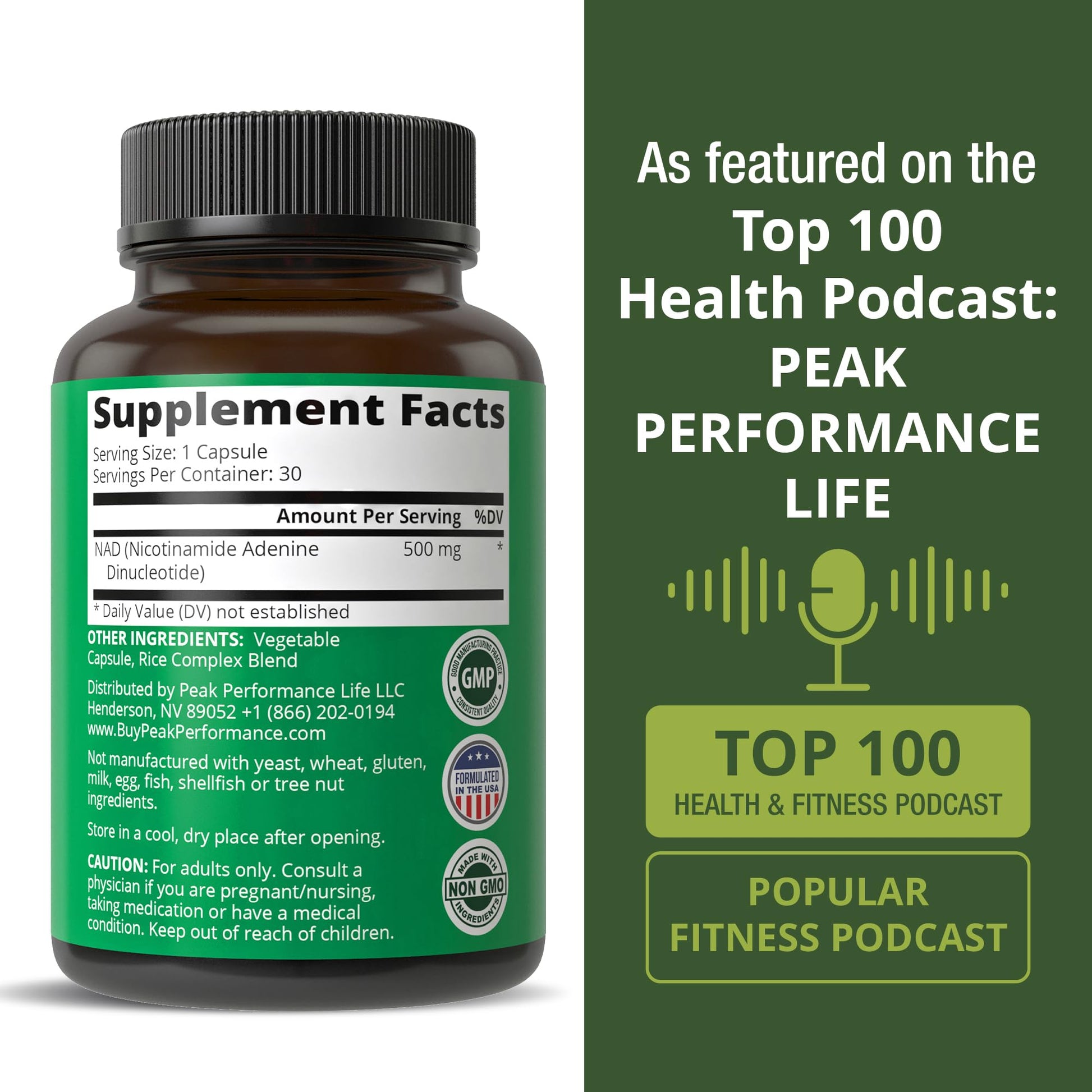Ultra High Purity NAD Supplement for Women and Men. NAD+ Similar to Nicotinamide Riboside. Supports Energy, Brain Function, Healthy Aging & Longevity. Third Party Tested Non-GMO Supplements Peak Performance buy supplements canada