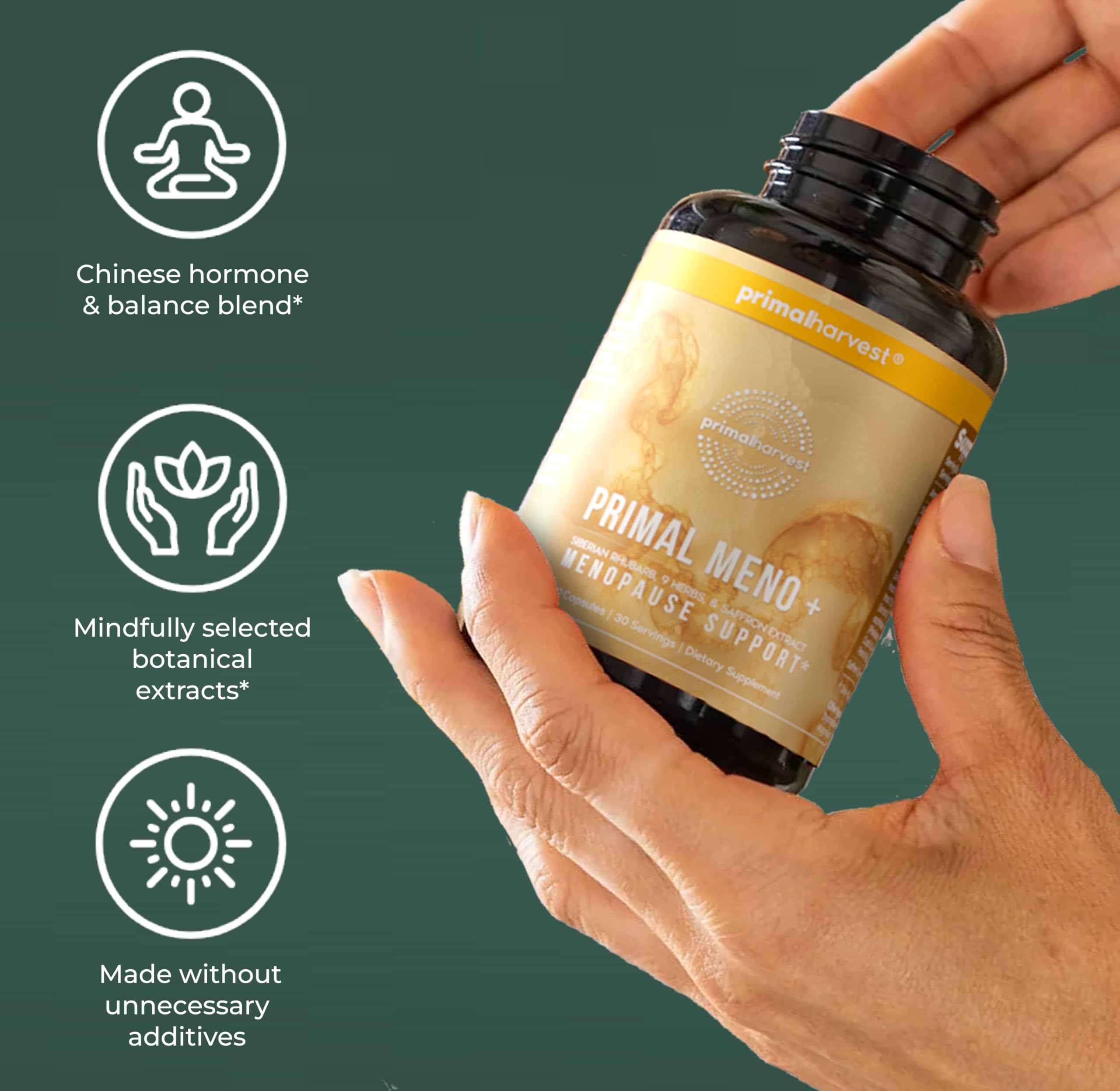 Primal Harvest Meno+ Menopause Support with Saffron & Chinese Herbs Support Mood, Menopausal Symptom Relief, & General Well-Being (1 Pack) Primal Harvest buy supplements canada