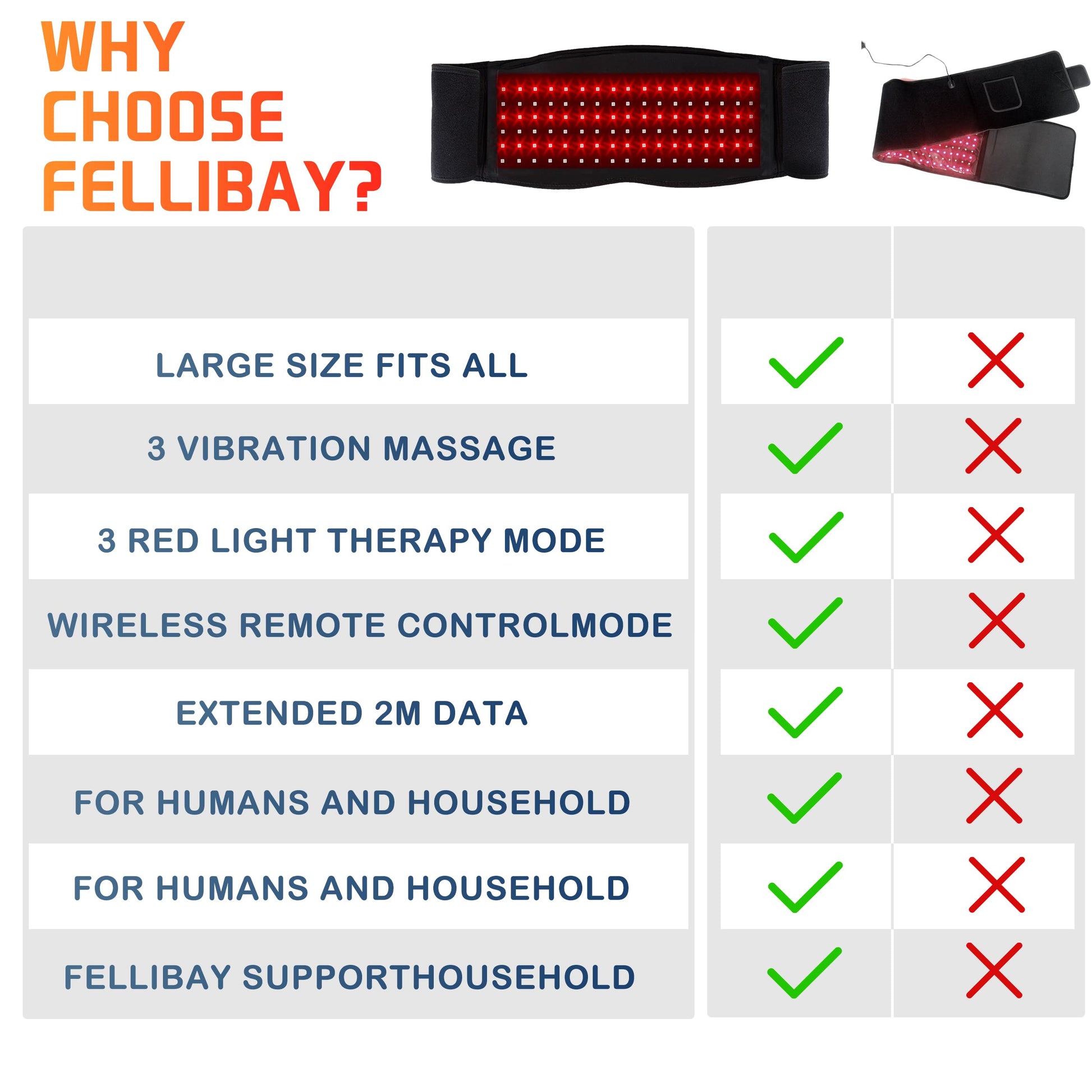 Infrared Red Light Therapy Belt:LED Lamp Vibration Near Body Pain Relief Device Wrap Red Fellibay buy supplements canada