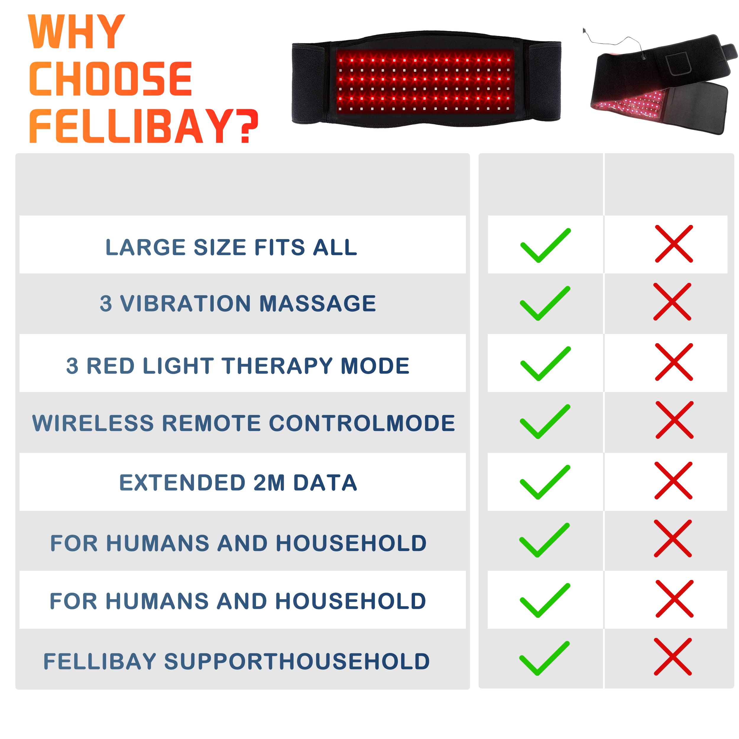 Infrared Red Light Therapy Belt:LED Lamp Vibration Near Body Pain Relief Device Wrap Red Fellibay buy supplements canada