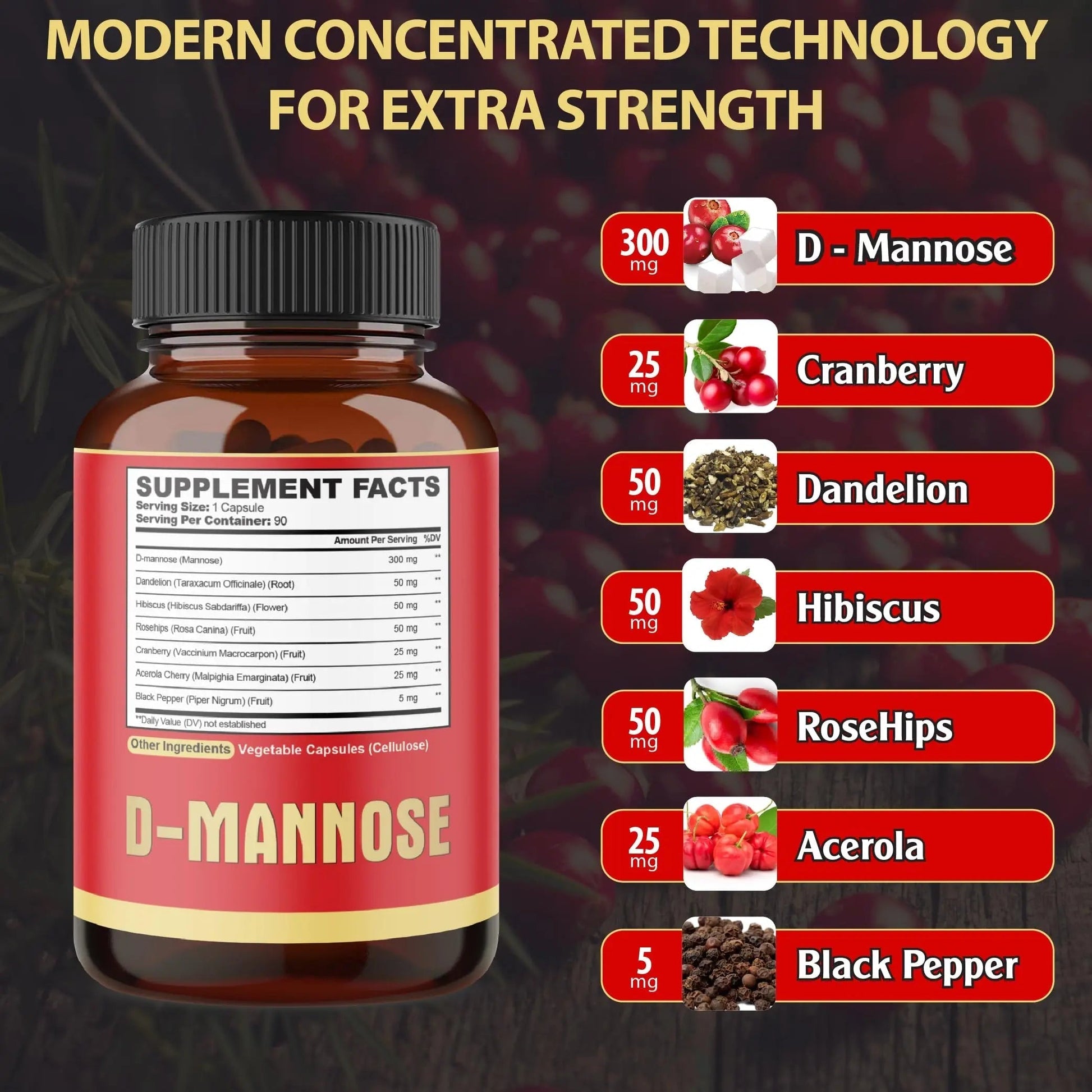 agobi D-Mannose Capsules - 7 Herbs with Cranberry, Dandelion, Hibiscus and More - Support Flush Impurities and Urinary Tract Health - 90 Vegan Capsules 3-Month Supply agobi buy supplements canada