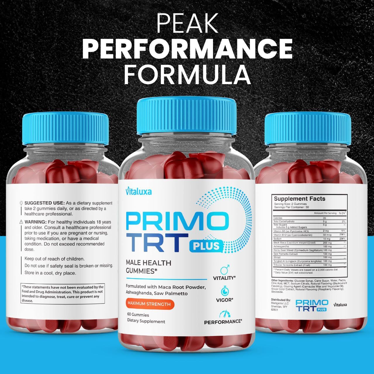 (2 Pack) Primo TRT Gummies, Primo TRT Advanced Performance Blend Supplement, PrimoTRT Try Prime Gomitas Maximum Strength for Males Support for Overall Health Wellness All Natural Ingredients (120 Ct) Vitaluxa buy supplements canada