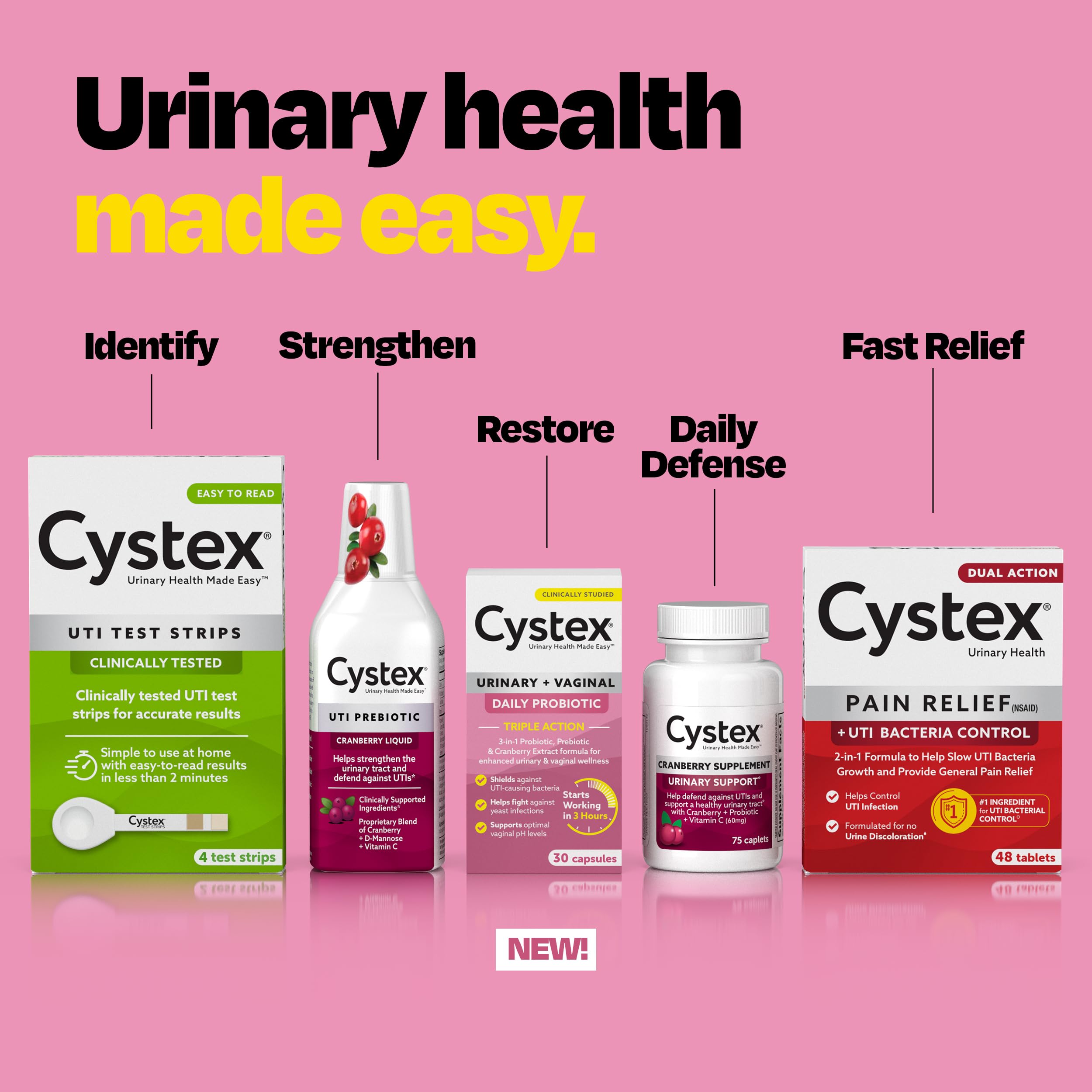 Cystex 3-in-1 Urinary Tract Probiotic for Women - Fast-Acting UTI & Yeast Infection Support with Prebiotics, Probiotics, & Cranberry - Supports Vaginal pH & Flora Balance - 30 Capsules Cystex buy supplements canada