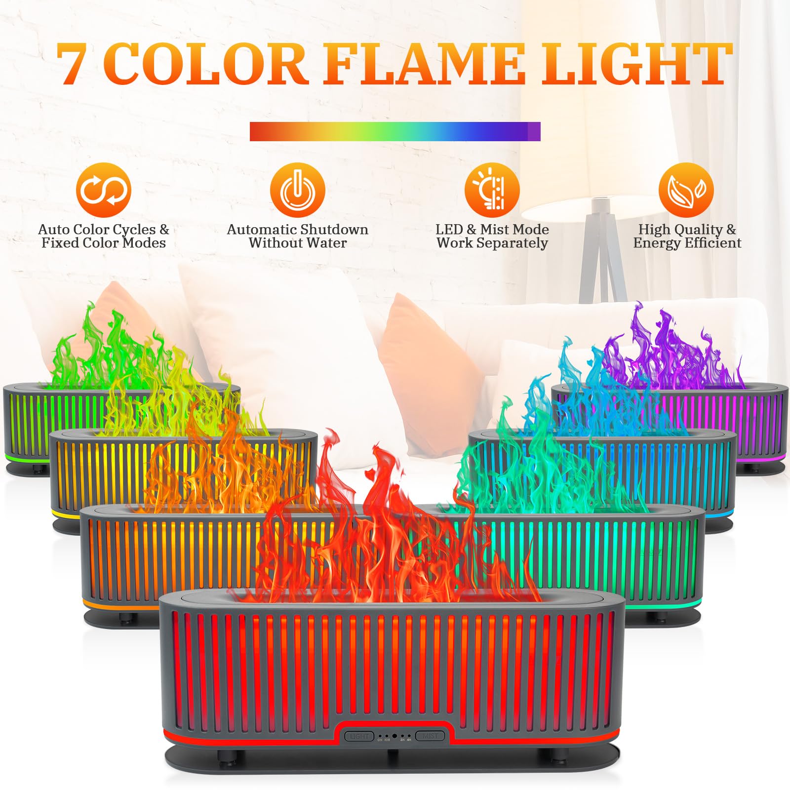 Comfynest Colorful Flame Fire Fireplace Diffuser with 6 Essential Oils Set, Ultrasonic 200ml Essential Oil Comfynest buy supplements canada