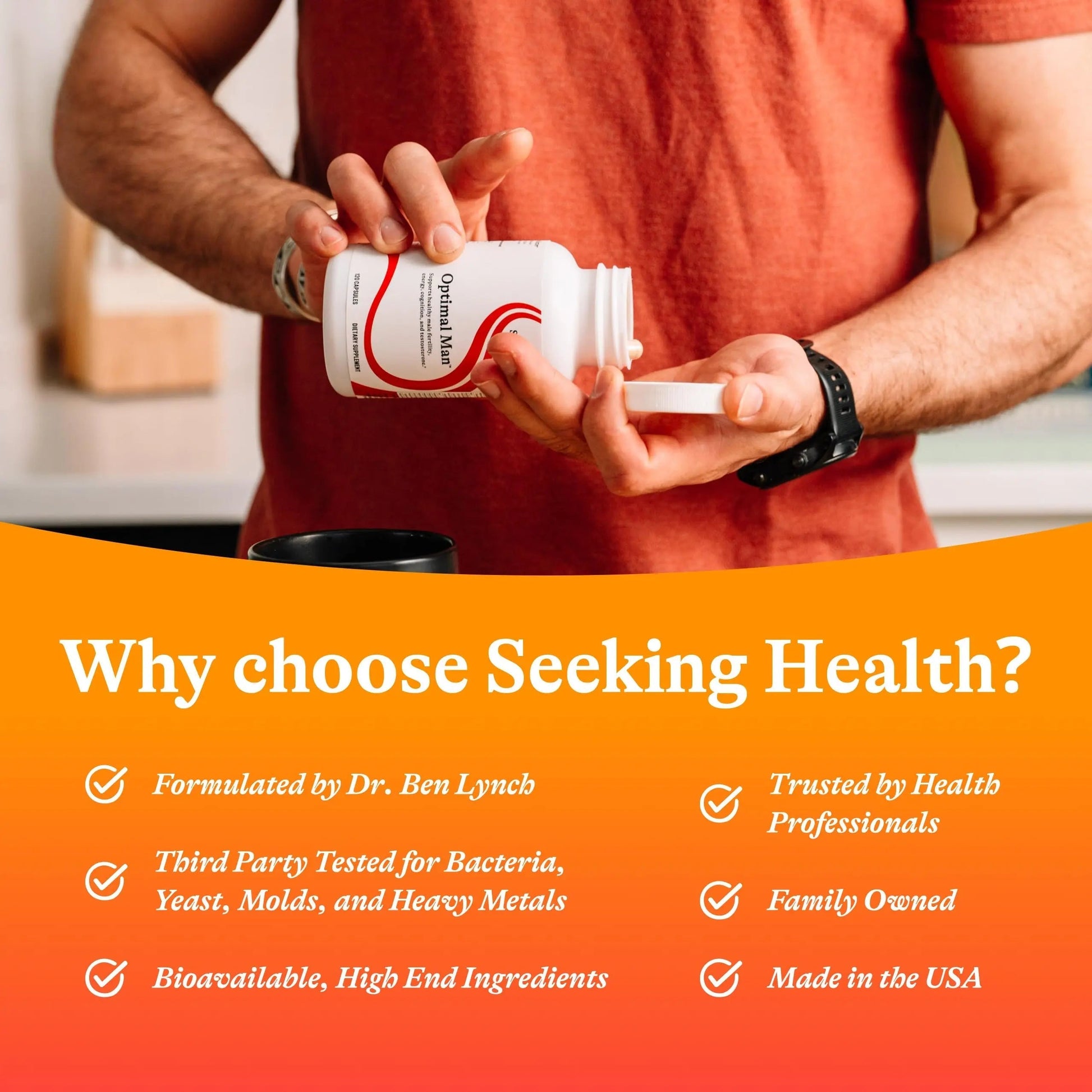 Seeking Health Optimal Man - Multivitamin Supplement with Zinc, Active Folate, & Alpha-Lipoic Acid - Multivitamin Supports Energy & Brain Health - Support Healthy Aging Seeking Health buy supplements canada