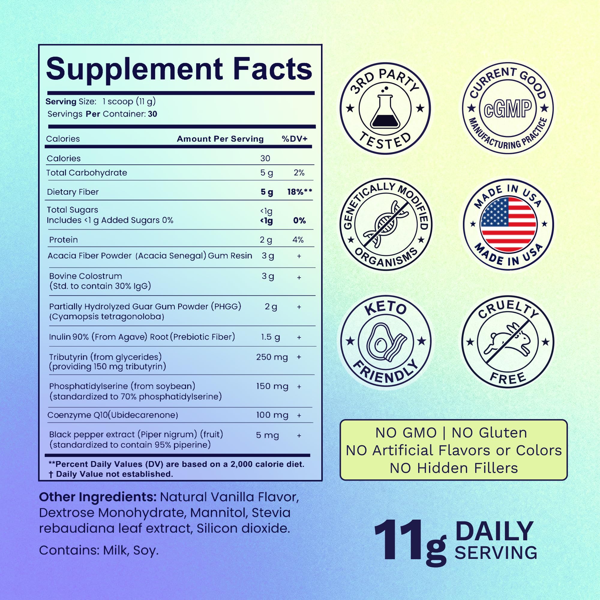 Elevex Labs Gut Health Supplement Powder – Digestive Health Formula with Colostrum, Tributyrin & PHGG Prebiotics for Gut Health, Gut Lining, Gut-Brain & Bloating Relief Elevex Labs buy supplements canada