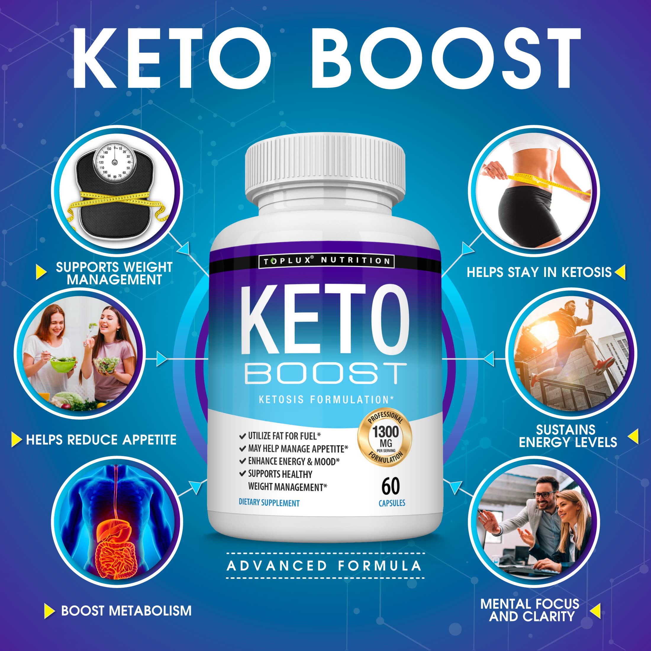 Keto Boost Diet Pills Ketosis Supplement - Natural Exogenous Keto Formula Support Energy Toplux buy supplements canada