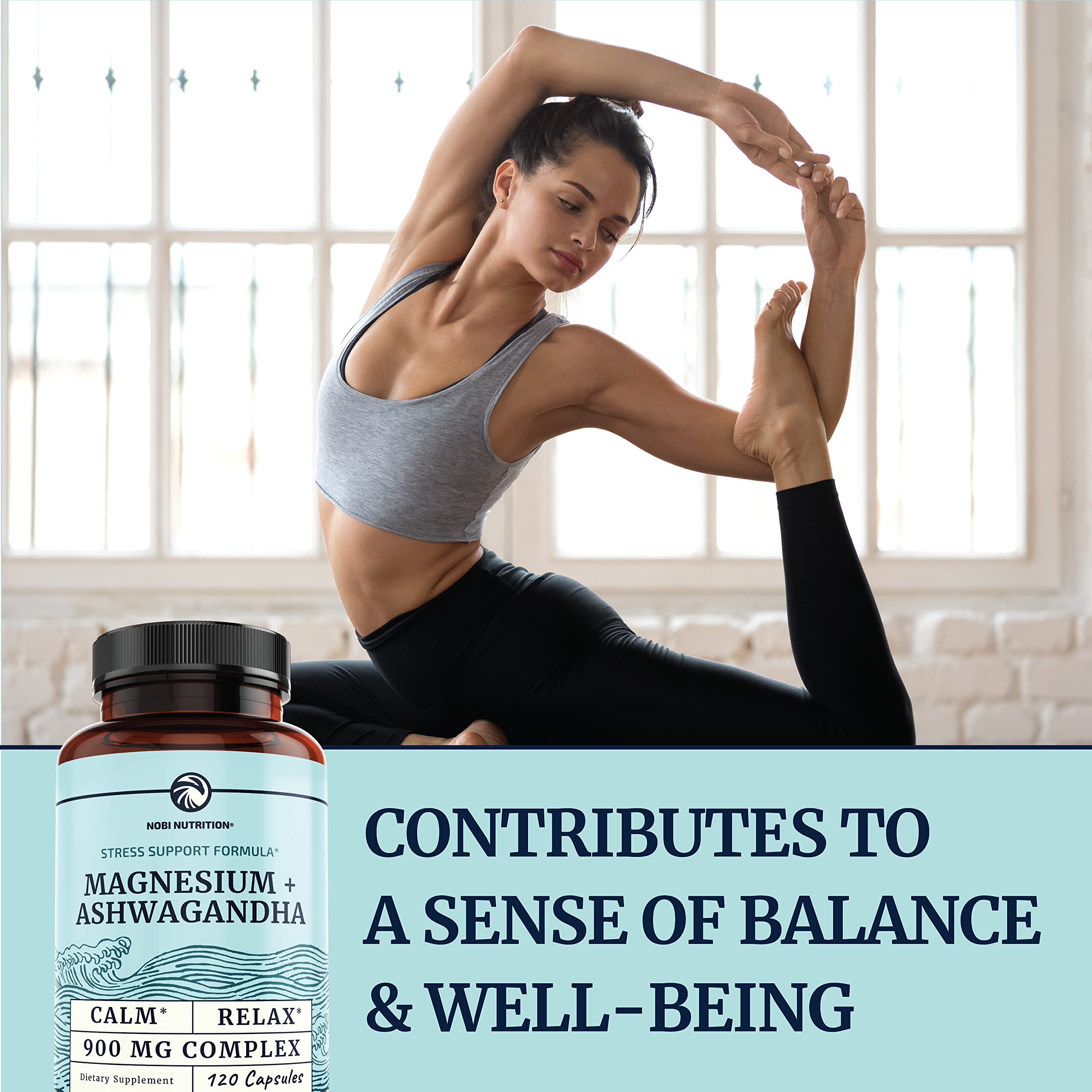 Magnesium Ashwagandha | Calming Magnesium Supplement for Adults | Relax, Rest Nobi Nutrition buy supplements canada