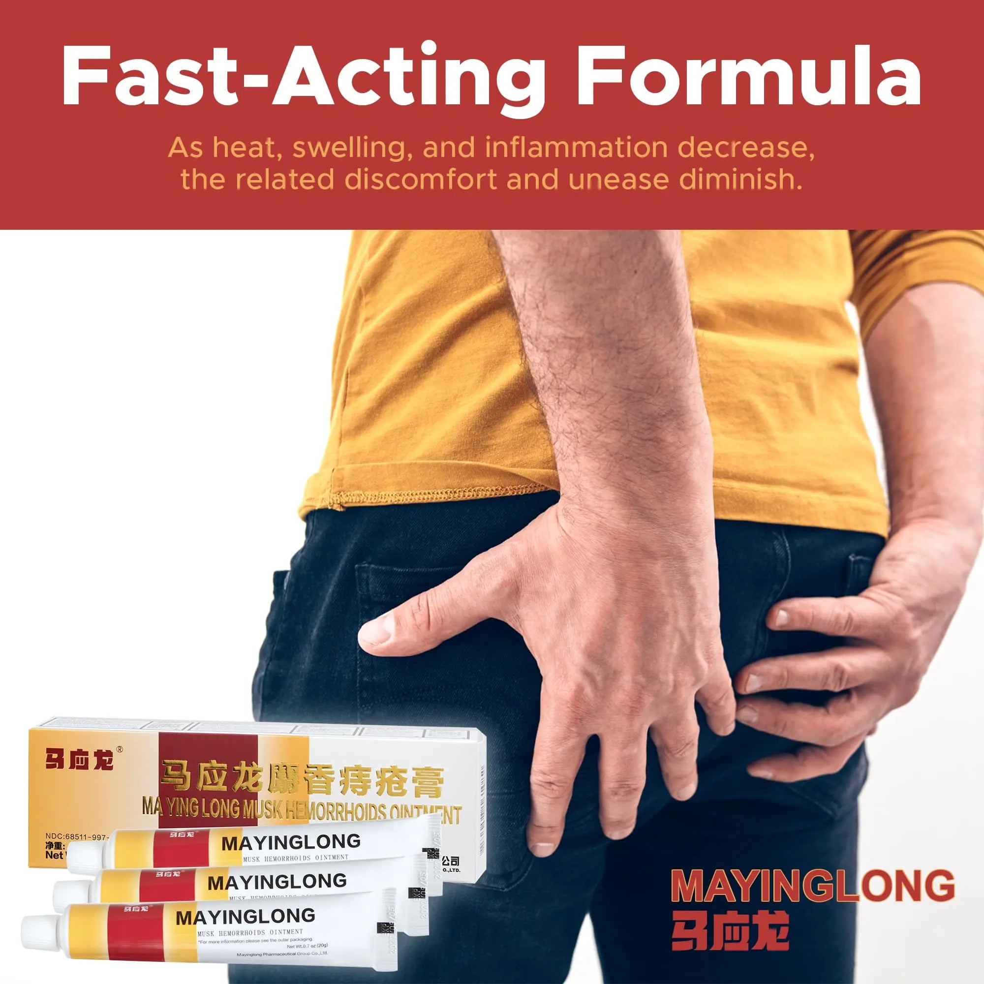 Mayinglong Musk Hemorrhoids Ointment (3 x 10g Tubes), 30g - Maximum Strength Formula for Hemorrhoidal Fast Relief, Soothes Itching, Burning & Discomfort - Fast-Acting Treatment to Shrink Swelling Mayinglong buy supplements canada