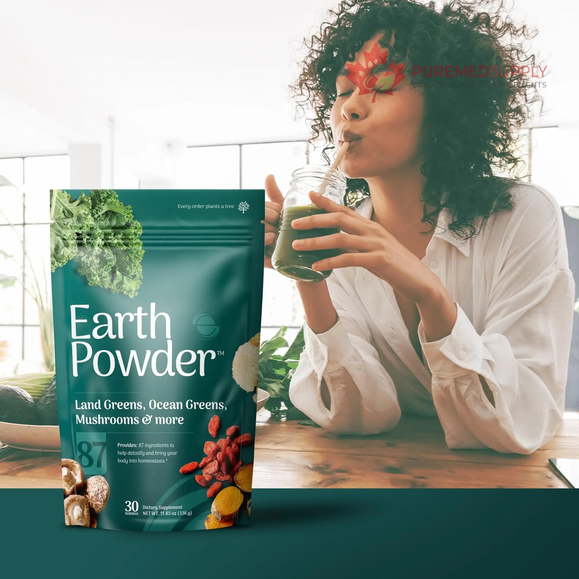 Earth Powder Daily Foundational Nutrition Supplement with 28 Greens & 10 Mushrooms | 87 Nutrients for Energy, Gut Health & Mental Clarity Earth Powder buy supplements canada