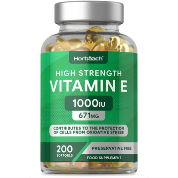 Vitamin E Capsules 1000iu | 200 Count | High Strength Vitamin E as DL-Alpha Tocopheryl Horbäach buy supplements canada